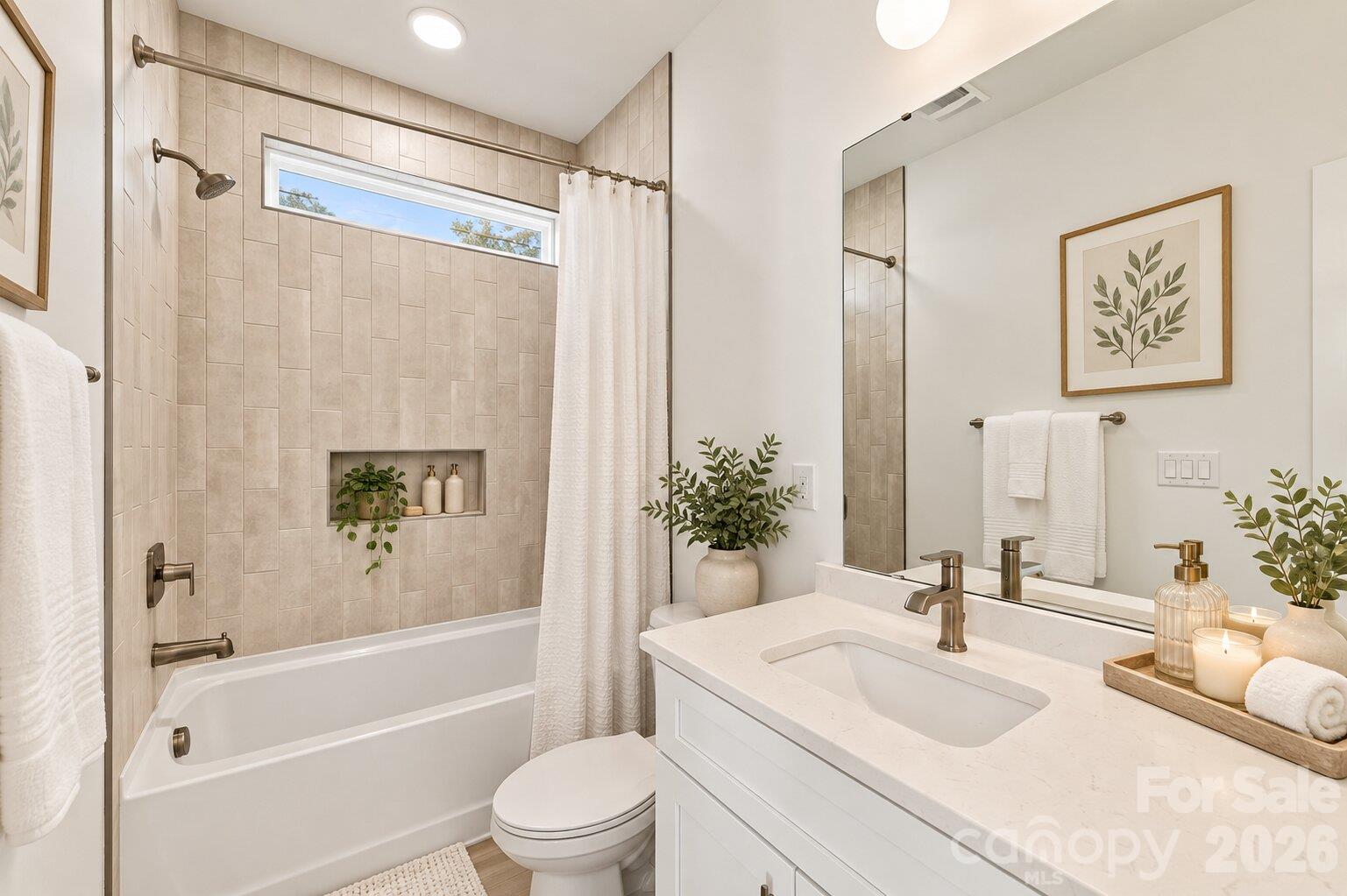 Virtually staged second full bath on upper - 606 N Broad Street, Mooresville