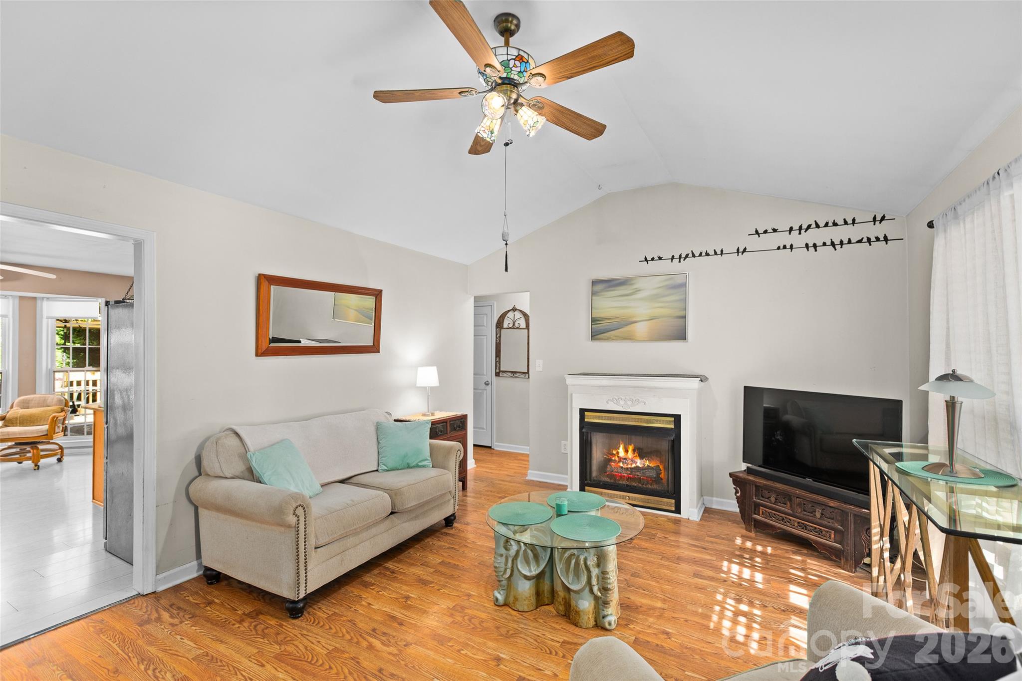 Den - Digitally enhanced, fire added to fireplace. - 4618 Hendrix Court, Concord