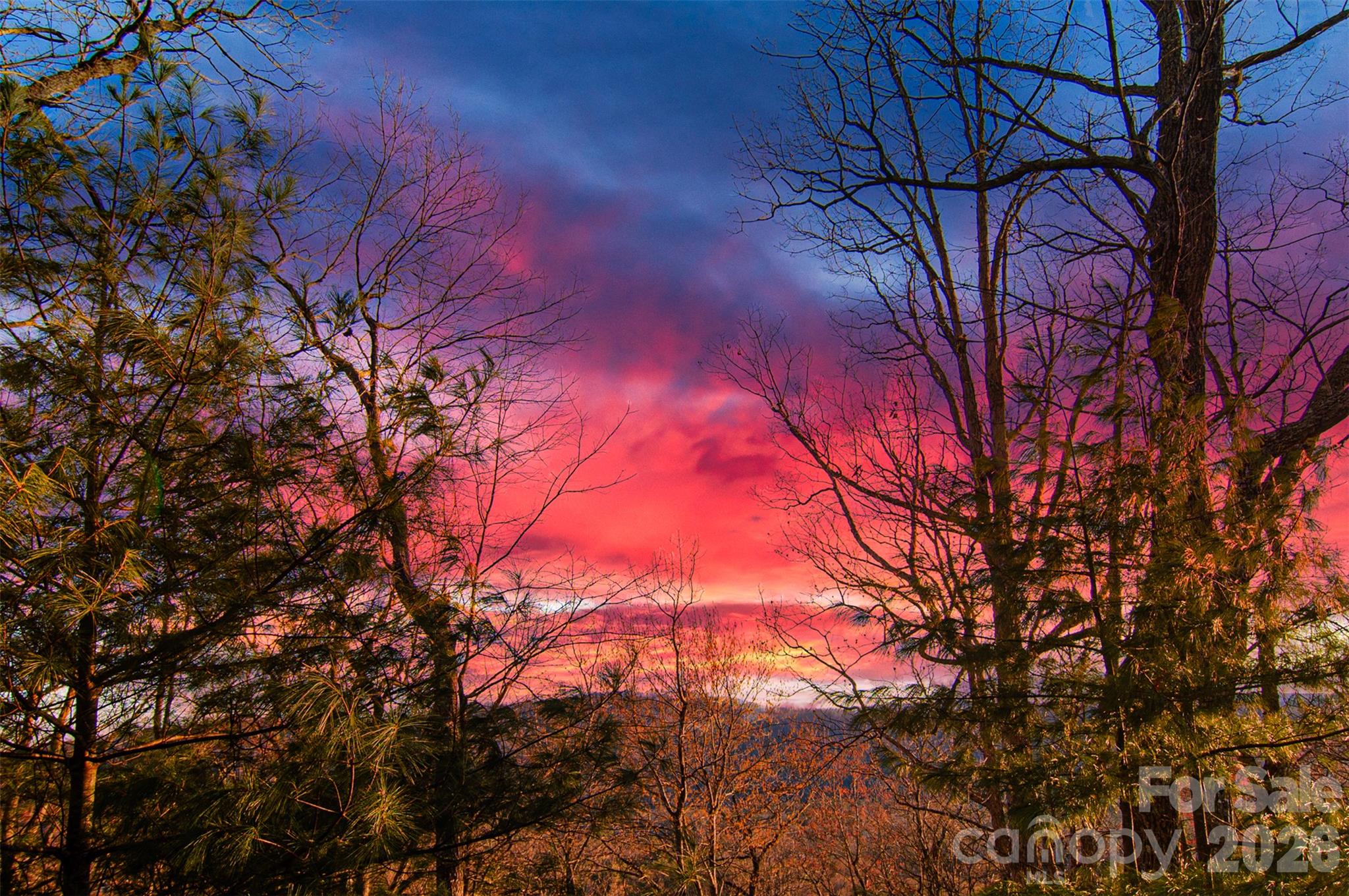 Winter Sunset View - Upper Deck - 299 Carriage Summitt Way, Hendersonville