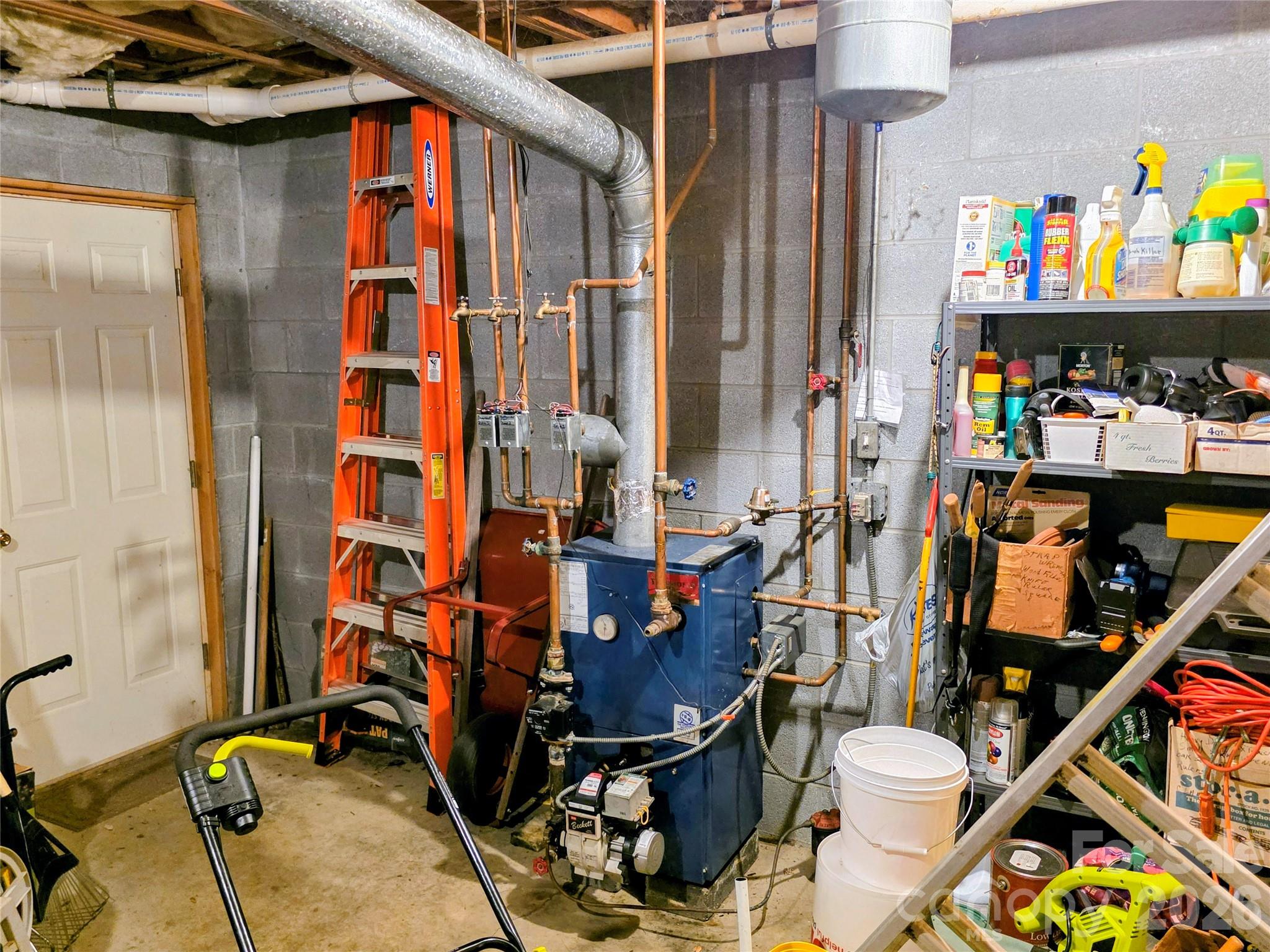 Mechanical area with oil fired furnace/boiler/hot water heater - 105 Poplar Ridge Lane, Burnsville