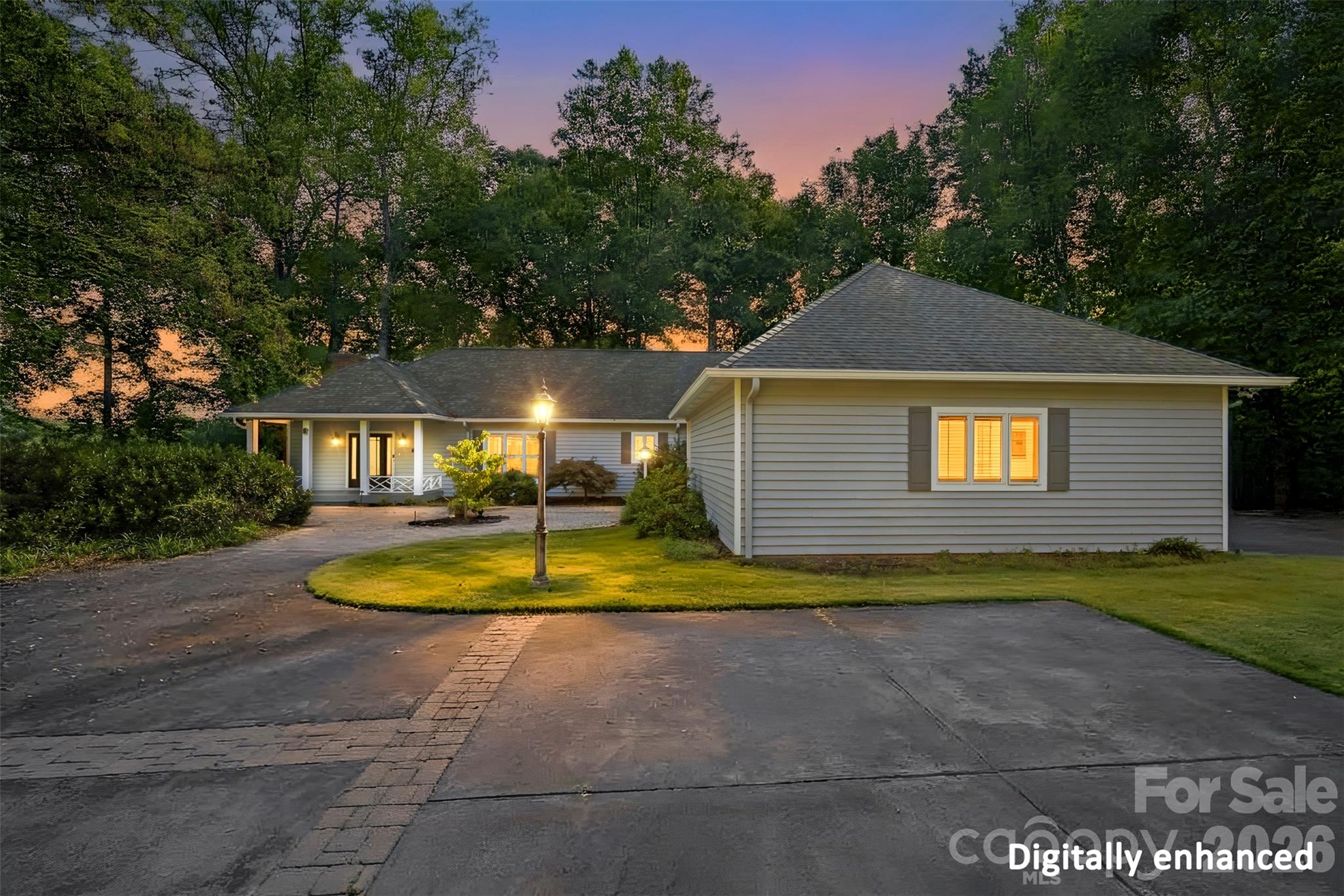 Front twilight view - photo has been edited - 185 Appian Way, Shelby