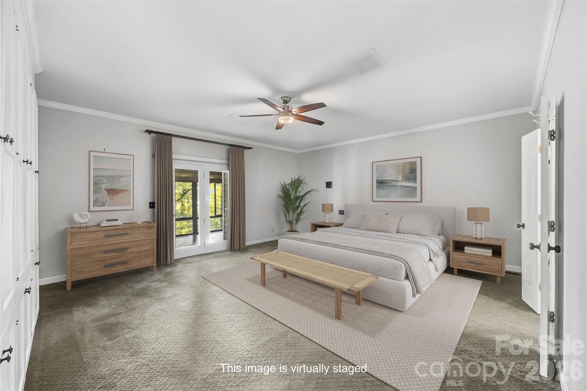 Primary suite opens to the sunroom and to a huge en-suite bathroom - 185 Appian Way, Shelby