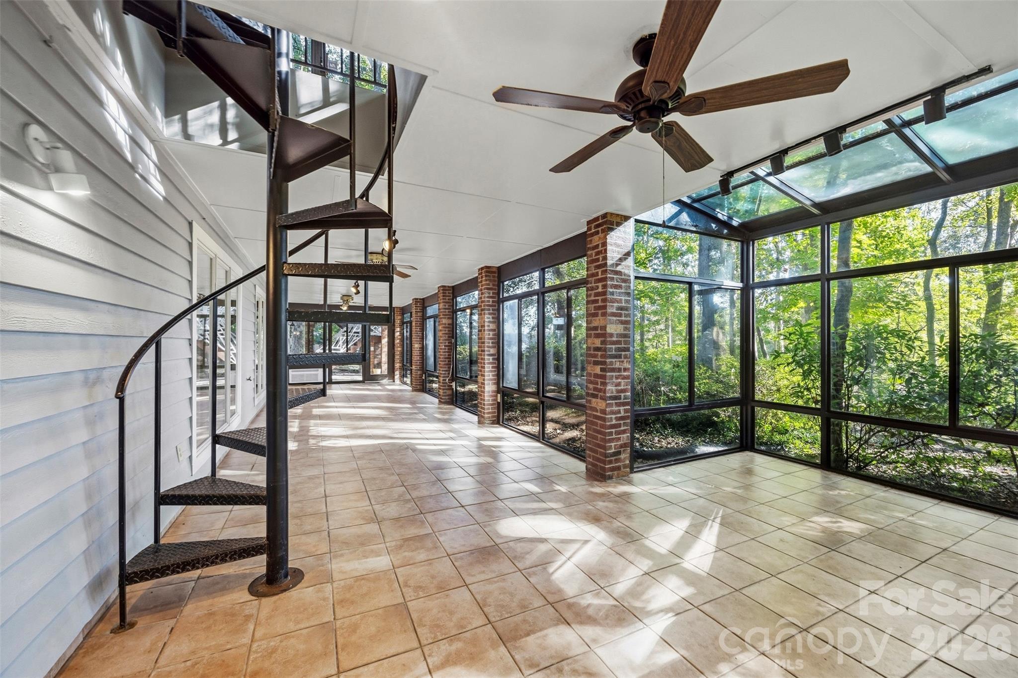 Unique spiral staircase leads to huge basement sunroom! - 185 Appian Way, Shelby