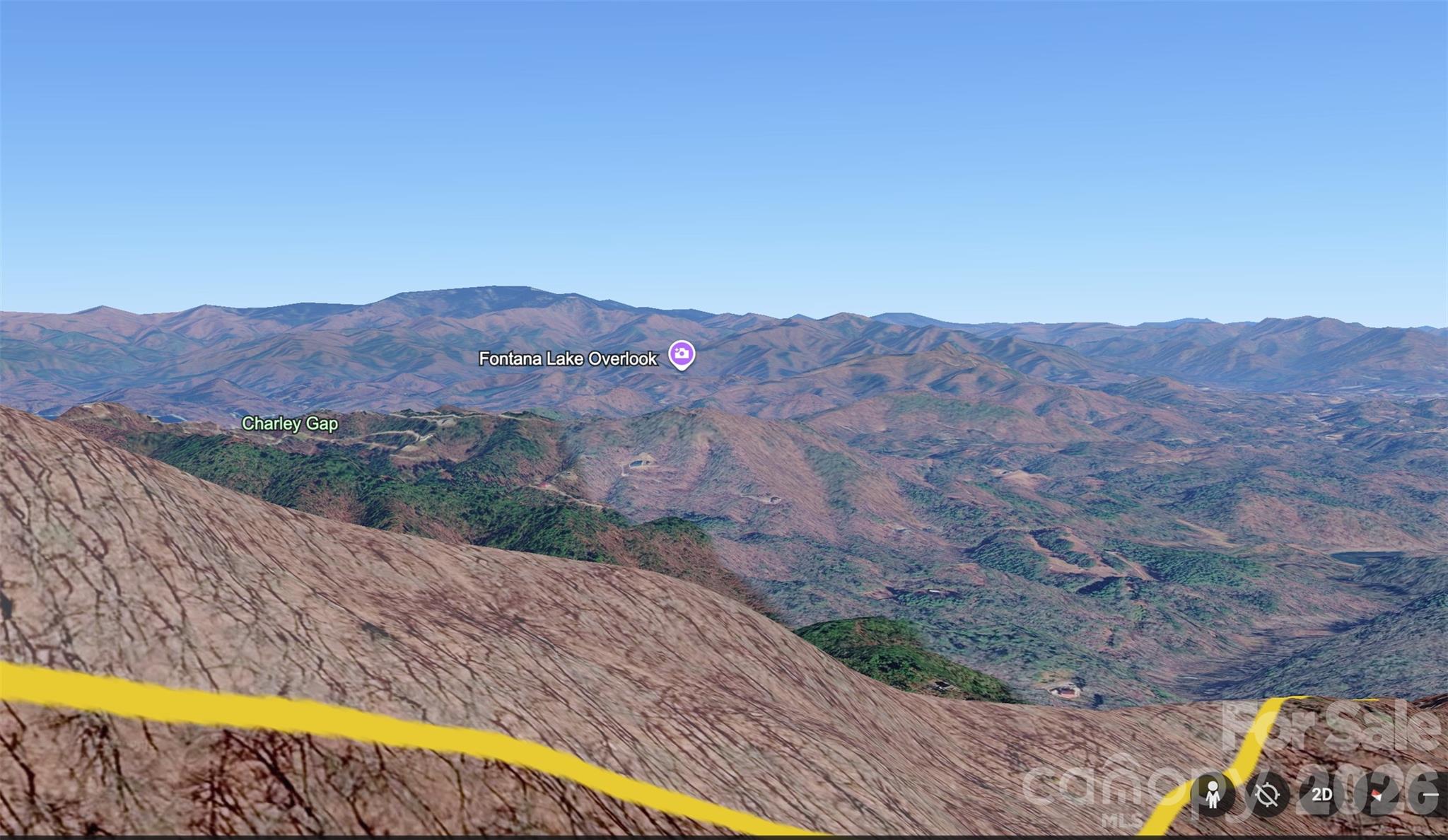 View estimated by Google Earth - 0 Wiggins Creek Road, Bryson City
