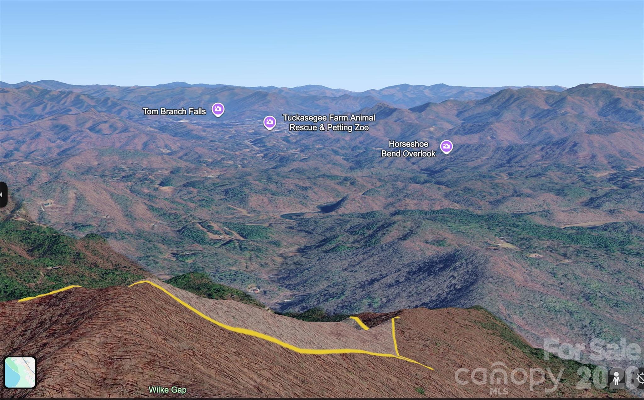 Estimated View from Google Earth - 0 Wiggins Creek Road, Bryson City