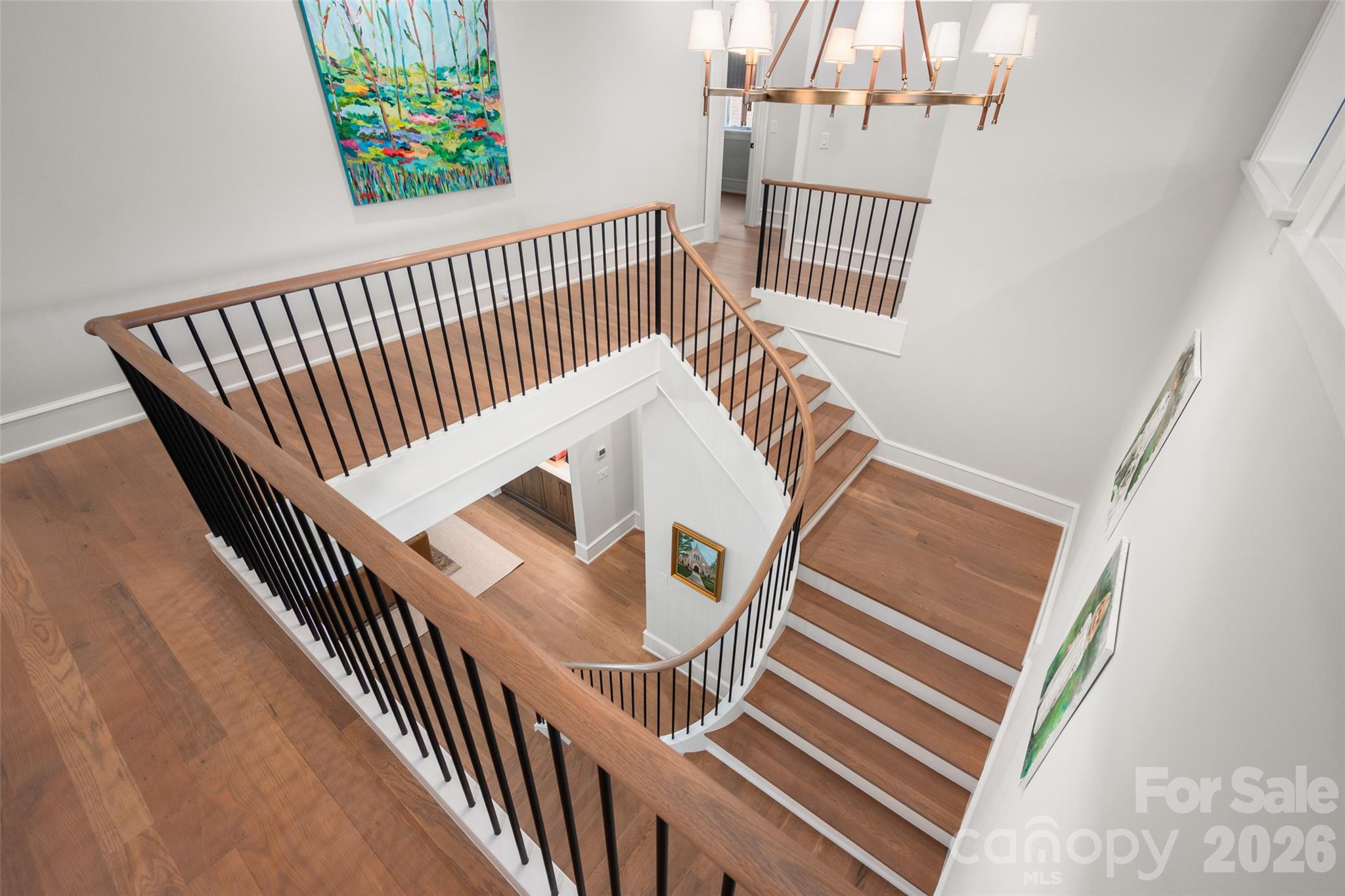 Main staircase (secondary off of mud room not pictured) - 2111 Cortelyou Road, Charlotte
