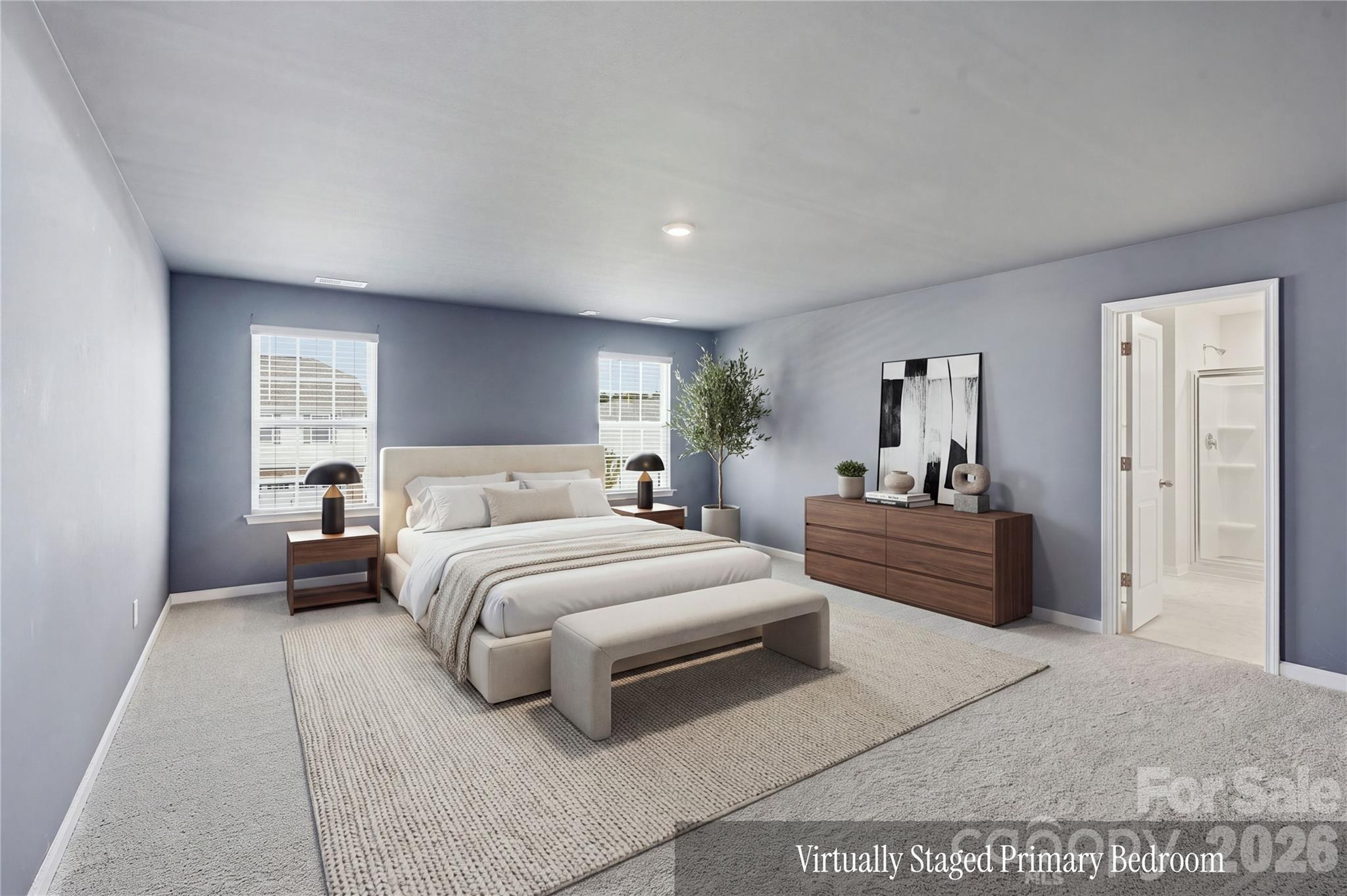 Virtually staged Primary Bedroom - 9251 Mackinaw Drive, Gastonia