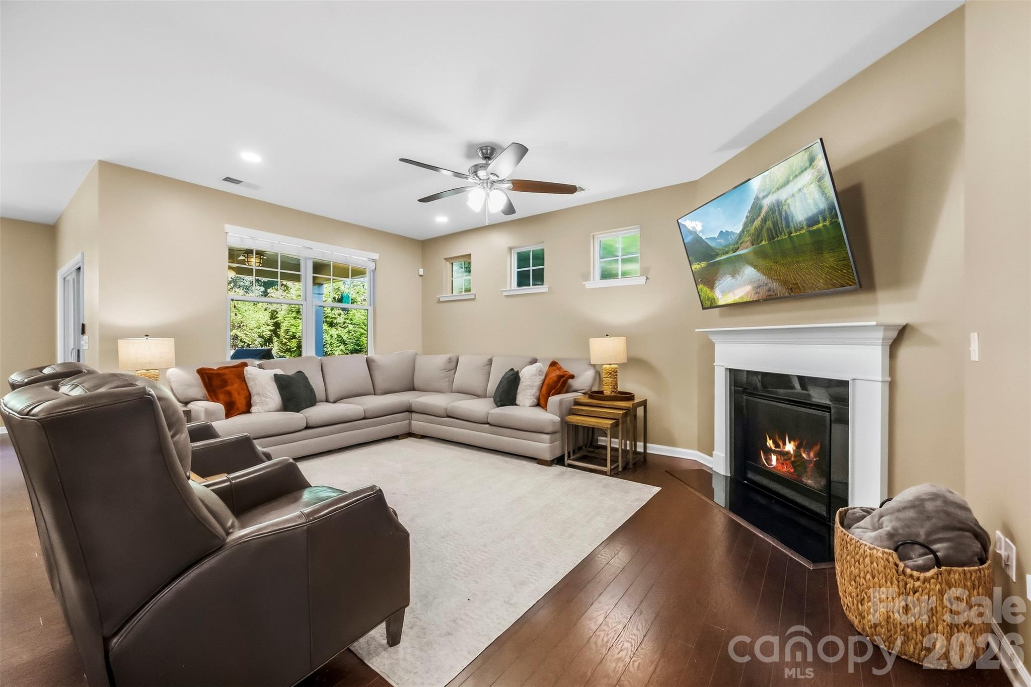 Oversized living area with gas fireplace. - 821 Spelman Drive, Indian Land