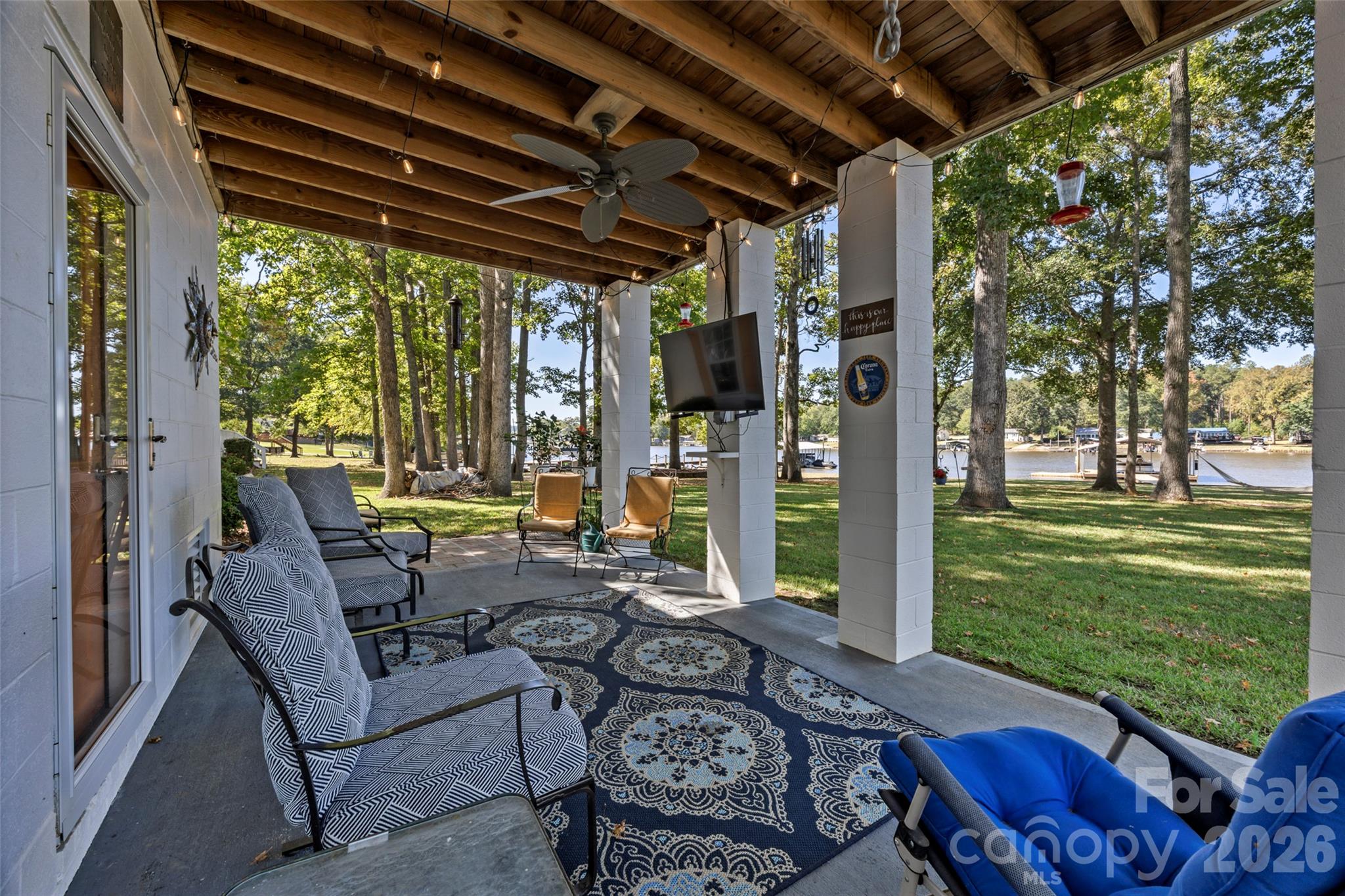 Lower patio off of the garage overlooking Lake - 1960 White Road, Camden
