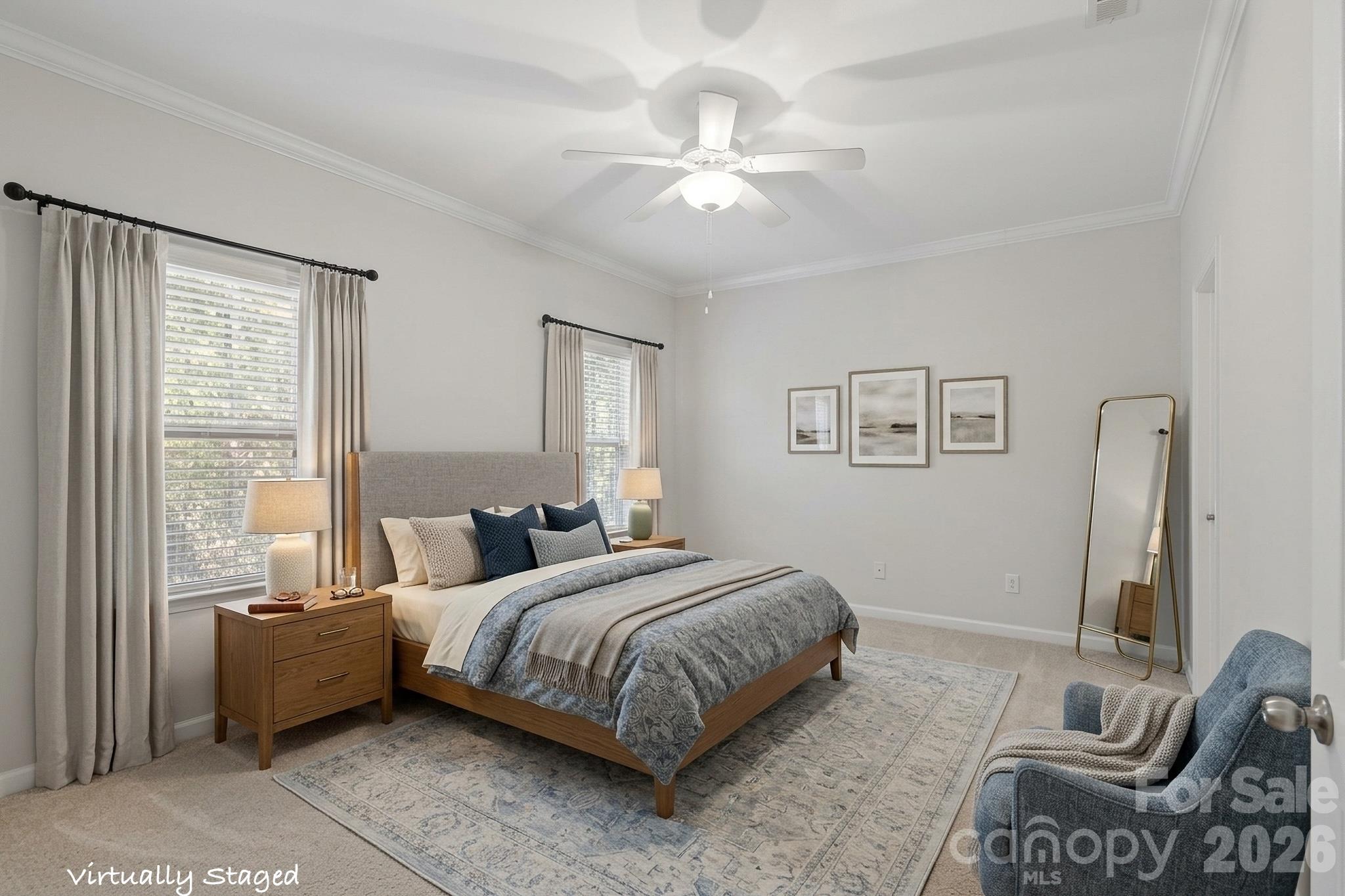 Primary bedroom-virtually staged - 24526 Blue Heron Circle, Lancaster