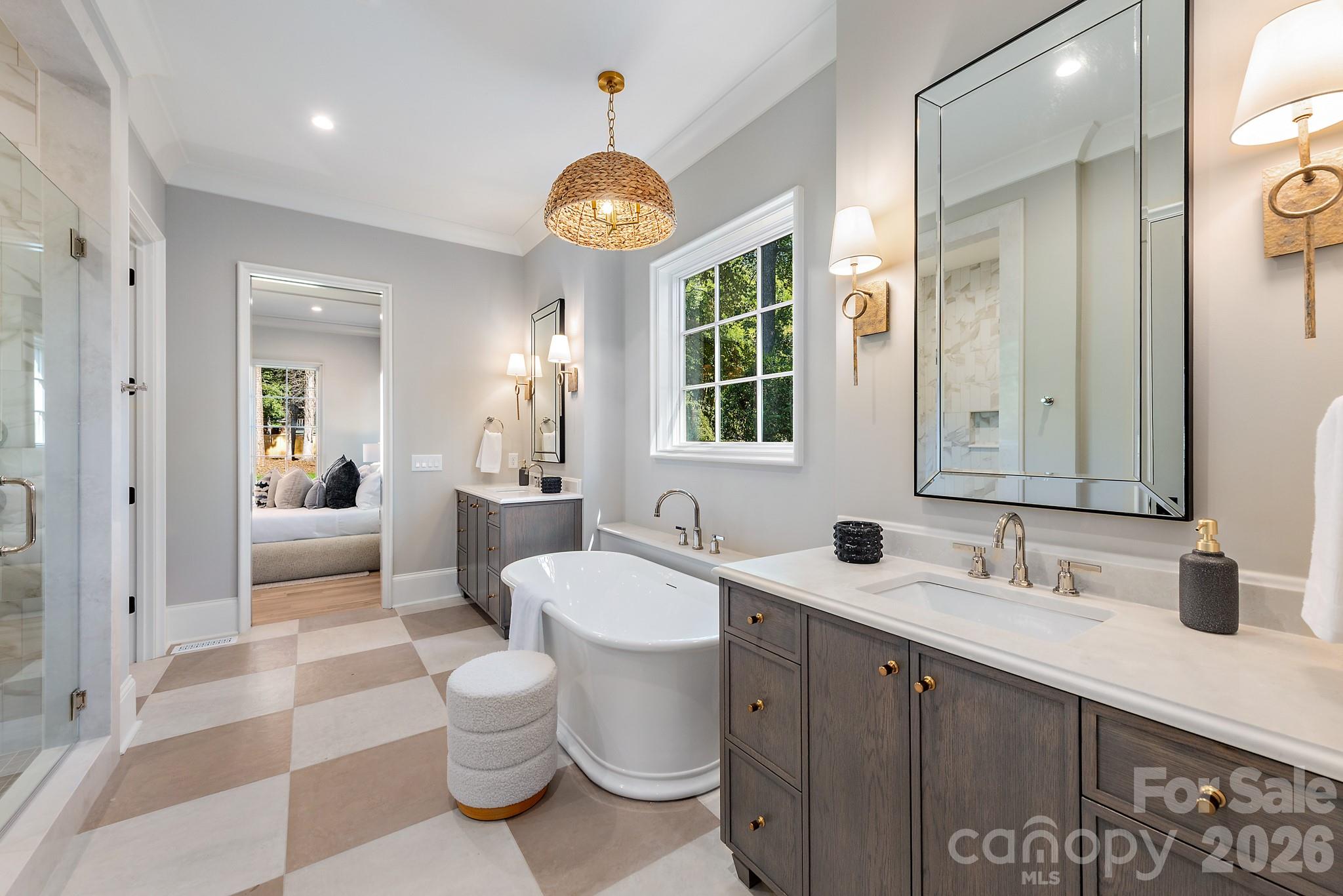 Main level primary suite. - 133 Wonderwood Drive, Charlotte