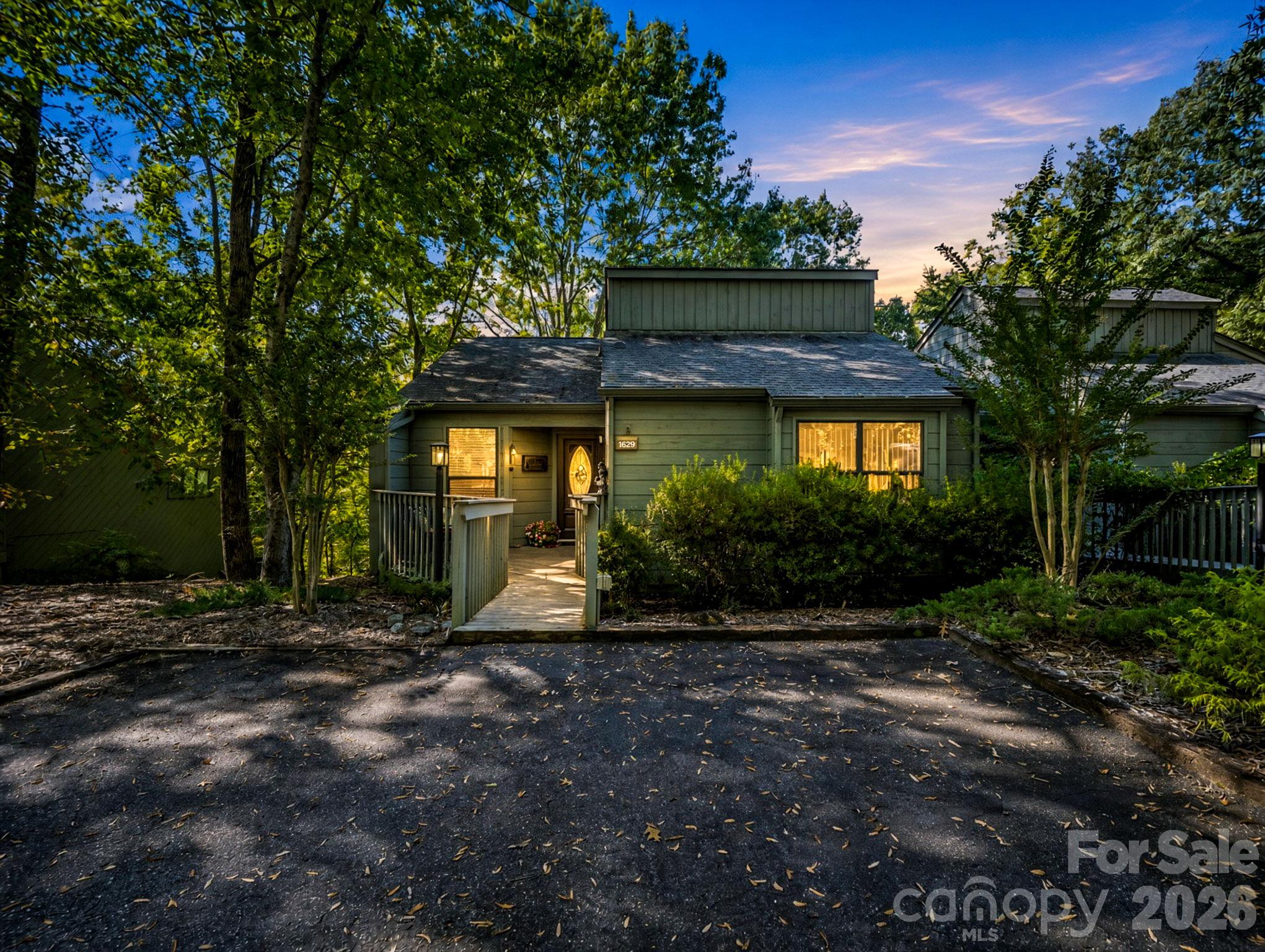 Twilight front of unit - 121 Quail Run Court, Lake Lure