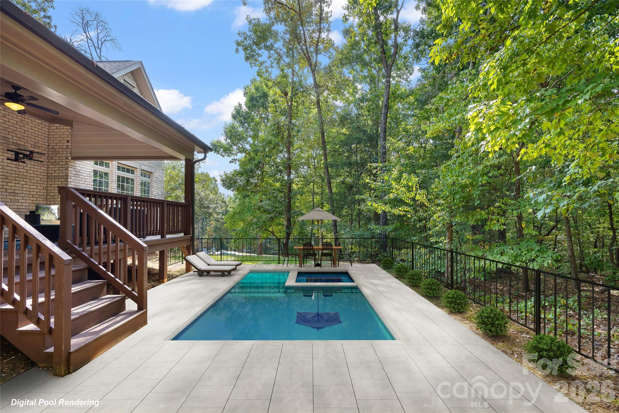 AI pool rendering - 1623 Hawkstone Drive, Waxhaw