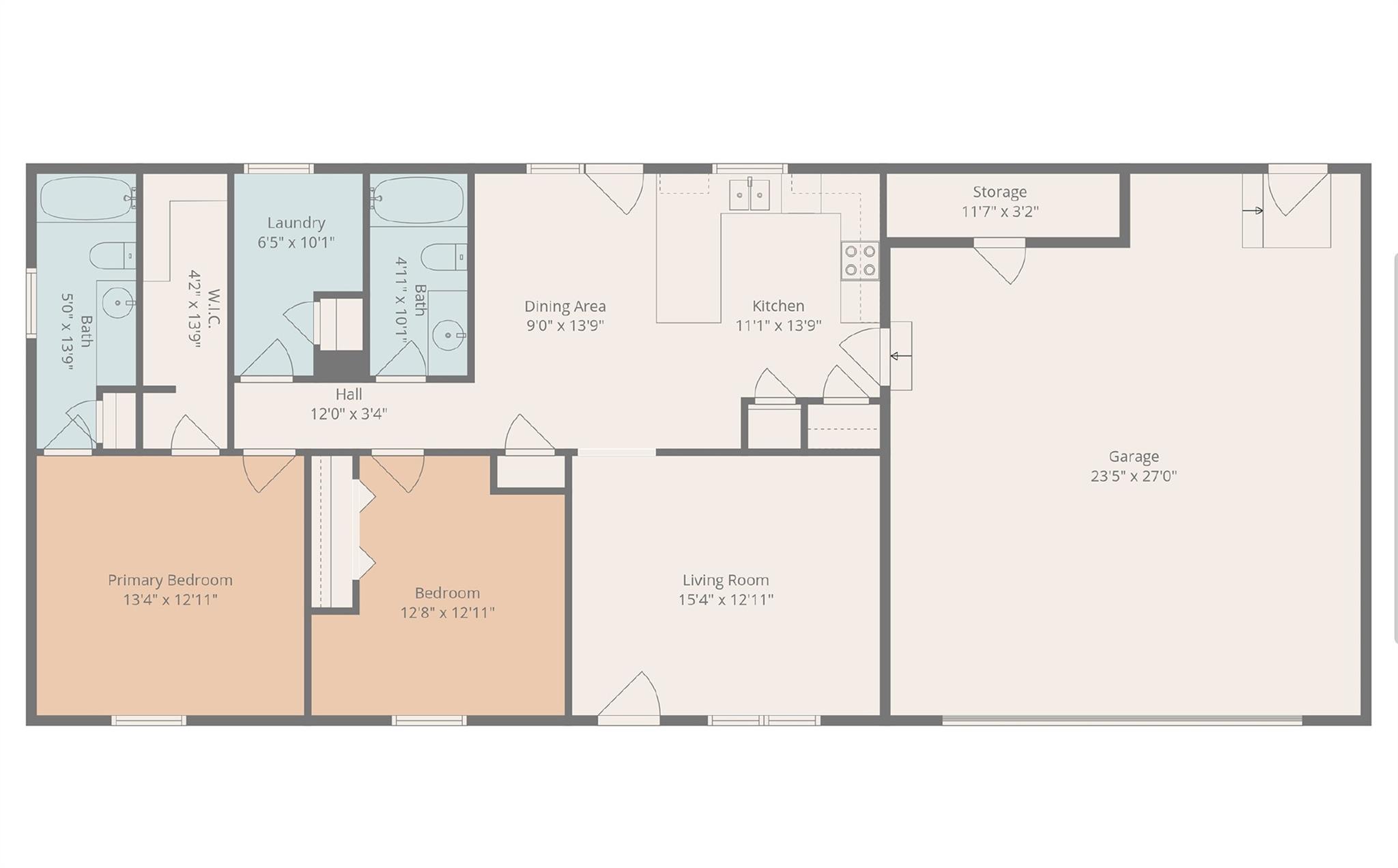 Floor Plan with measurements - 1061 Isenhour Court, Maiden