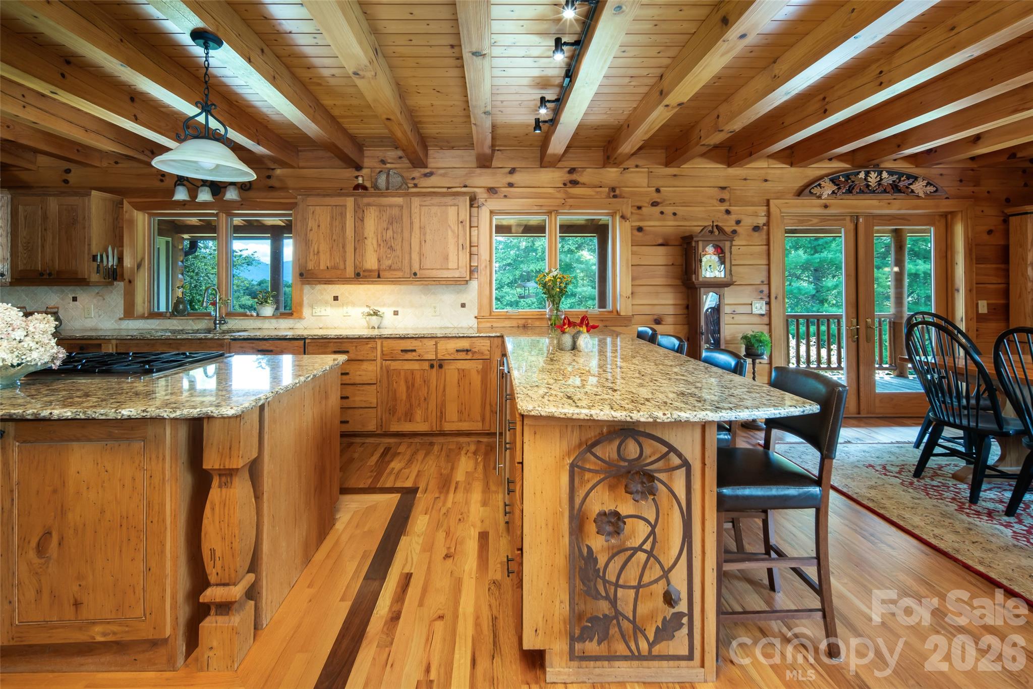 Primary kitchen with island and peninsula. - 316 Stevenson Cove Road, Waynesville