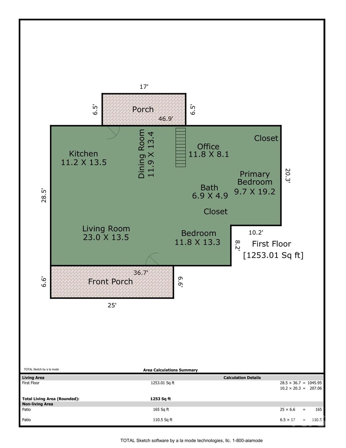main level floorplan - 119 Briarwood Lane, Hendersonville