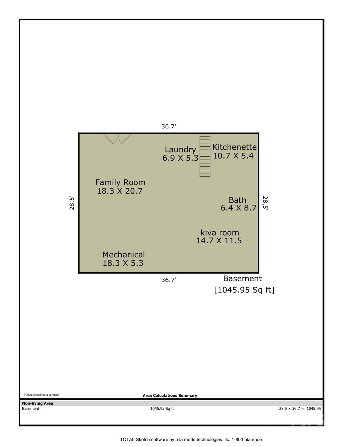 basement floorplan - 119 Briarwood Lane, Hendersonville
