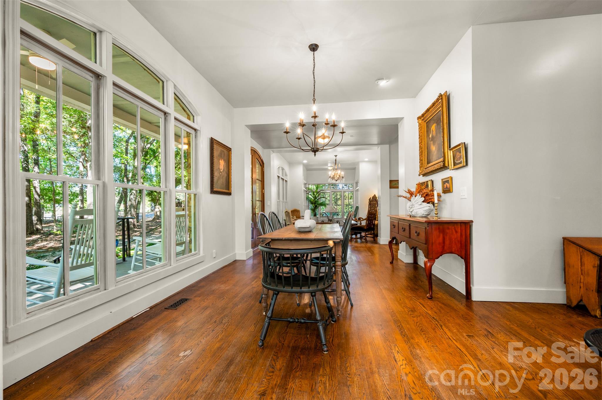 View from sunroom towards dining area. Sought-after open floor plan, look no further! - 600 John Weaver Road, Columbus