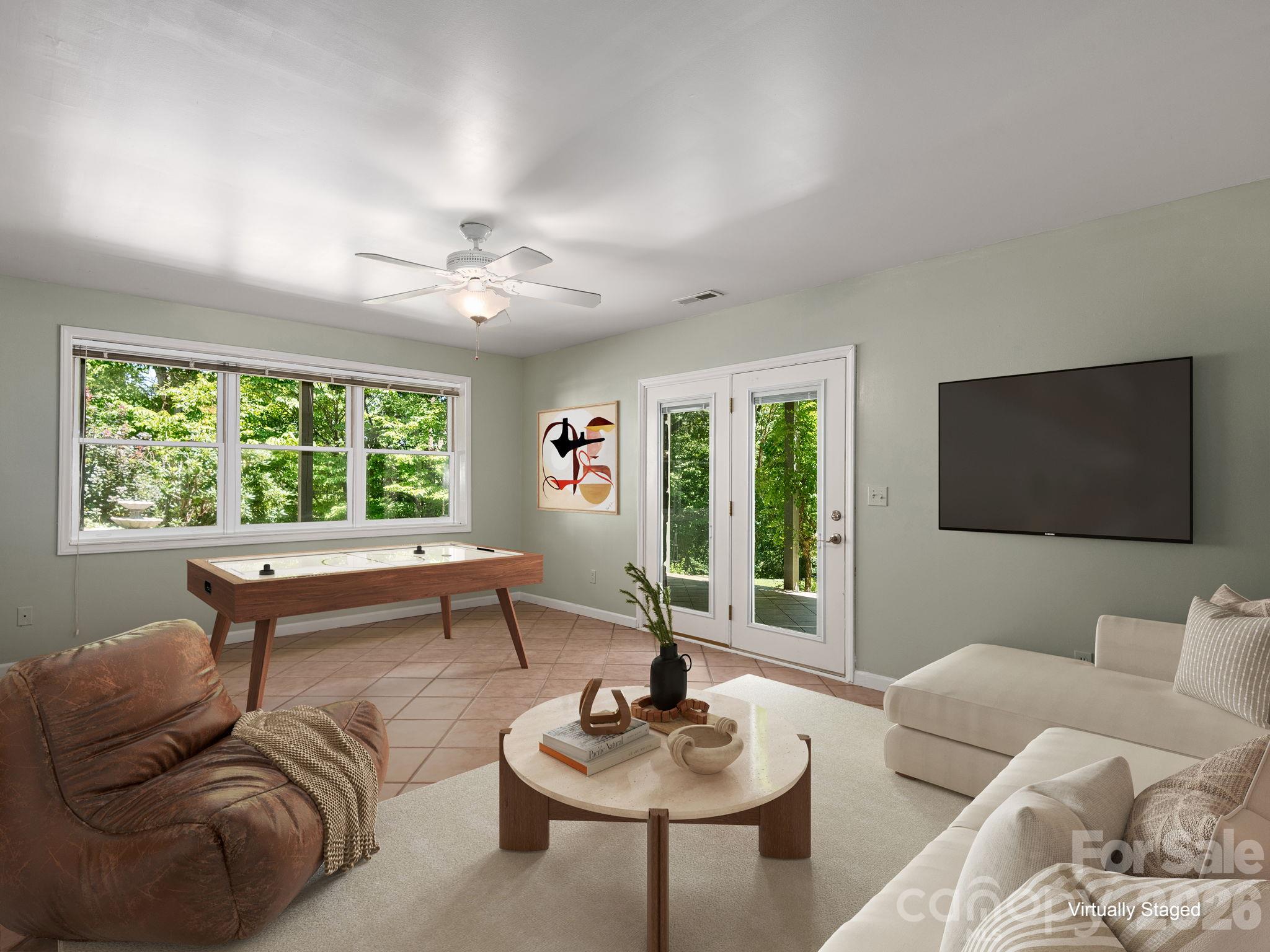 Virtually staged as rec room - 1572 Brushy Fork Road, Sylva