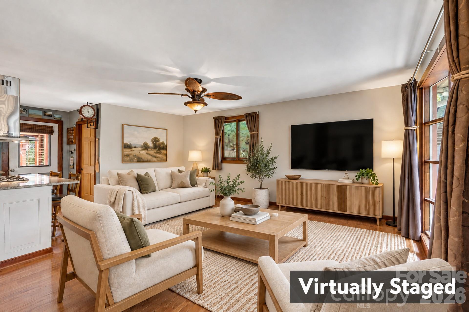 Living Room Virtually Staged 7697 Katherine Drive - 7697 Katherine Drive, Denver