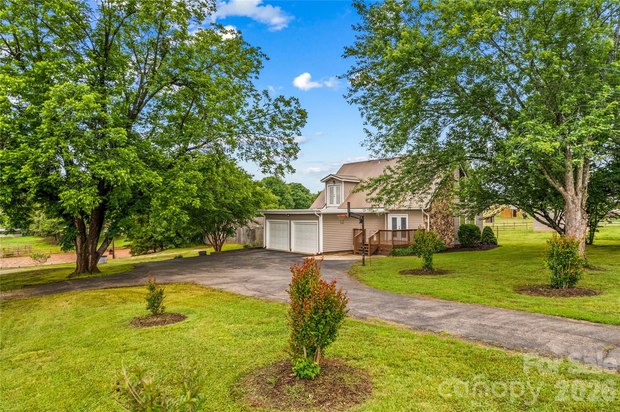 Mature shade trees beside the Home - 296 Hicks Creek Road, Troutman
