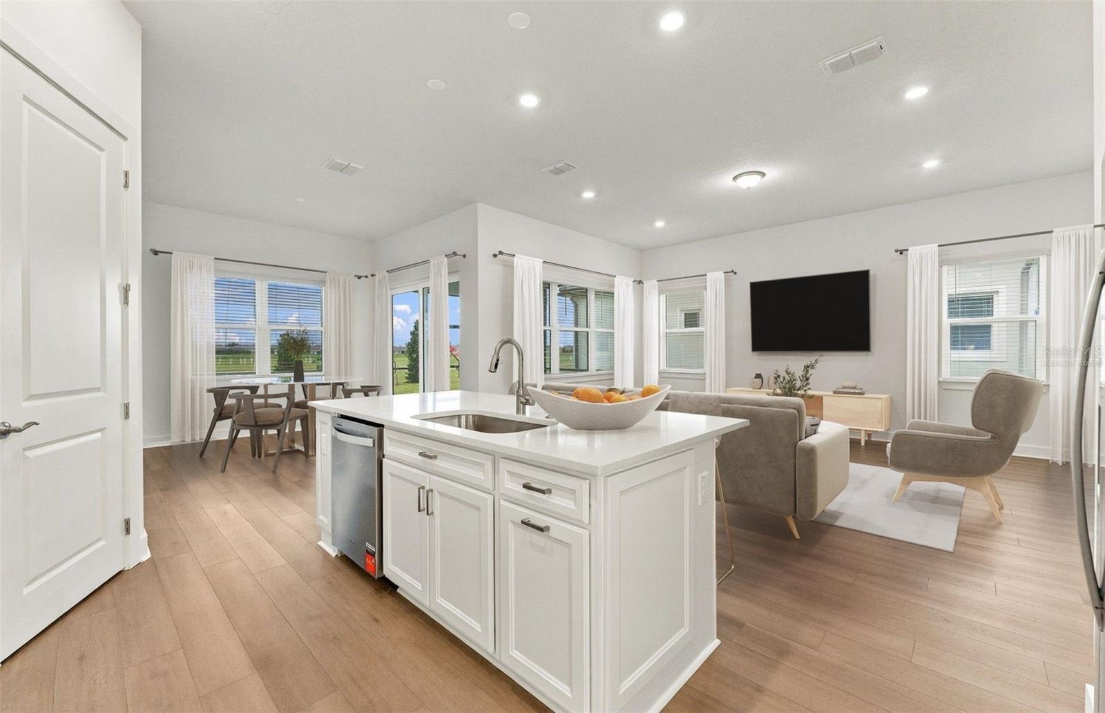 Virtually Staged - Open Kitchen to Cafe to Gathering Room - 11320 CLAY AVE, PARRISH