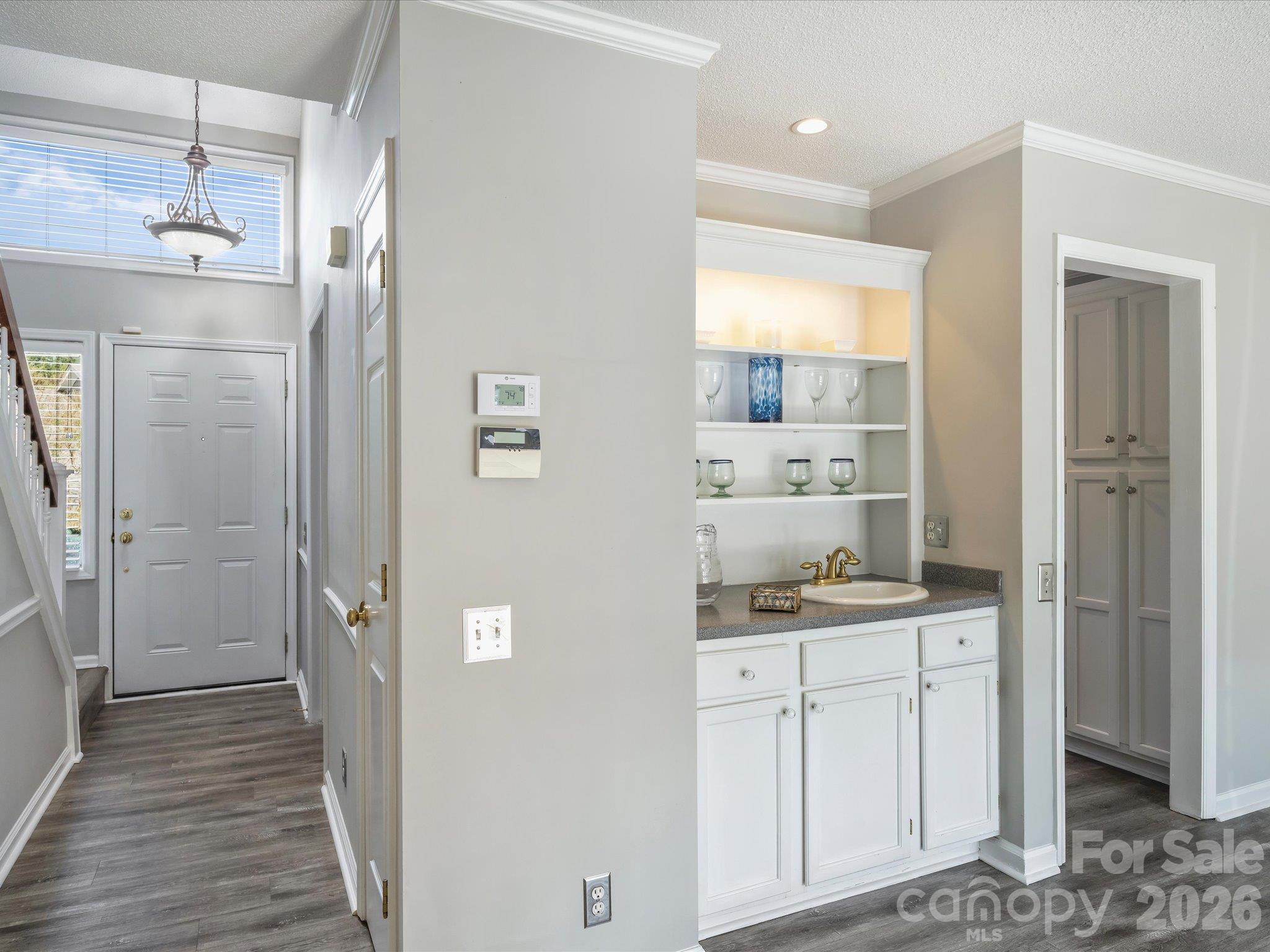 Living Room with Built-In Wet Bar - 7243 Meeting Street, Charlotte