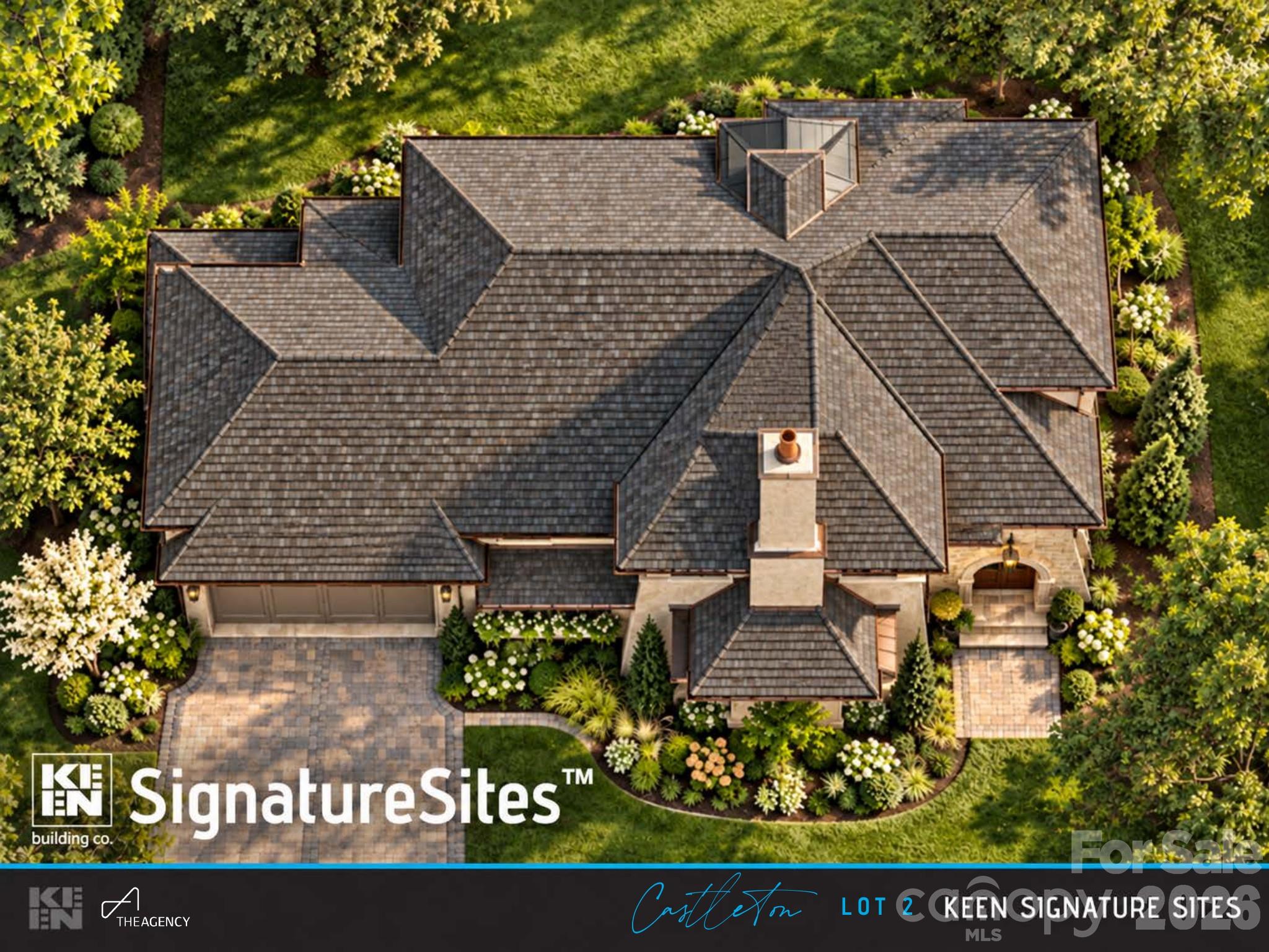 Artist rendering - aerial view of the proposed home - 4424 Castleton Road, Charlotte