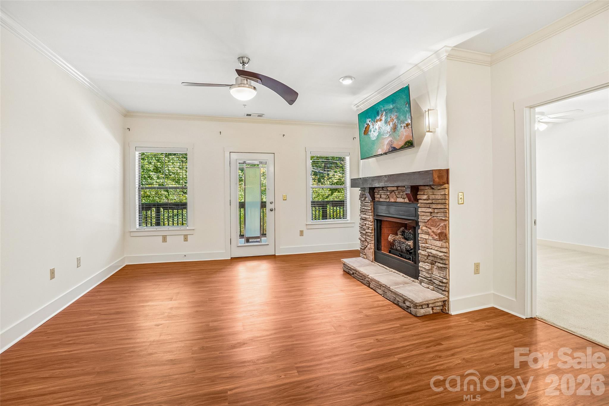 The beautiful gas fireplace will keep you cozy on cool nights. - 9 Kenilworth Knolls, Asheville