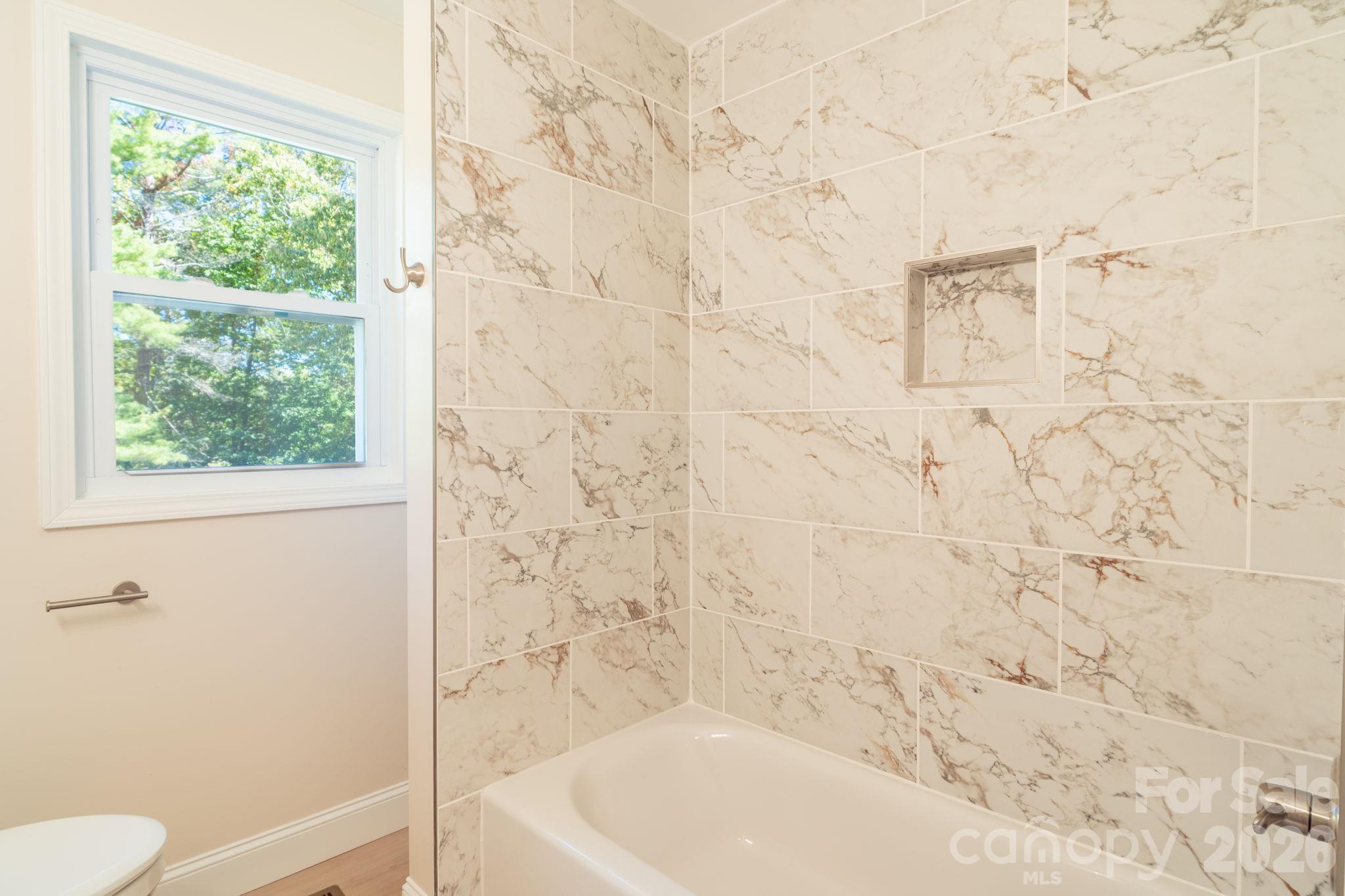 Bathroom with tile tub/shower - 3078 Pax Hill Road, Morganton