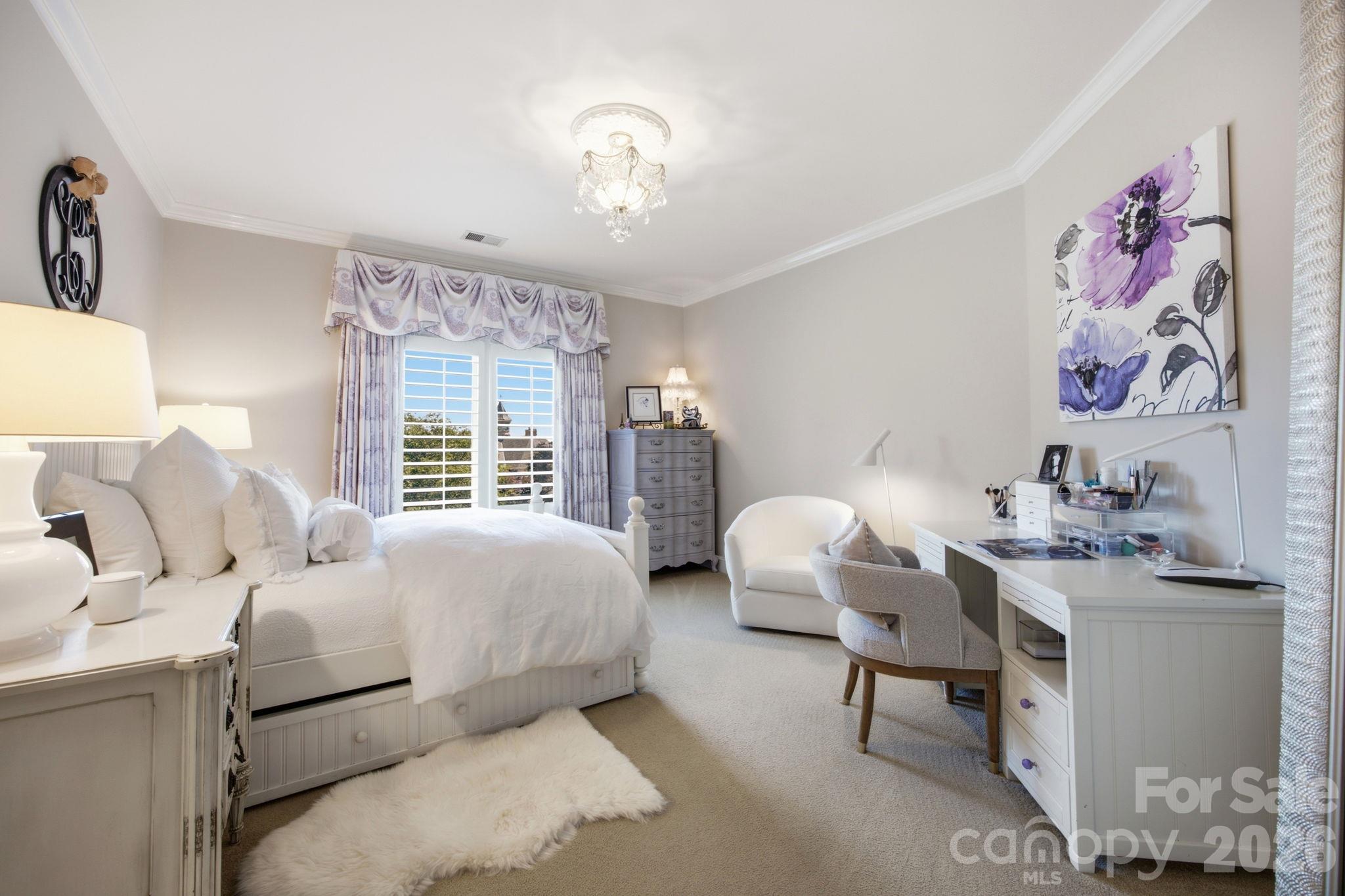 A charming, light-filled bedroom. - 18416 Peninsula Club Drive, Cornelius