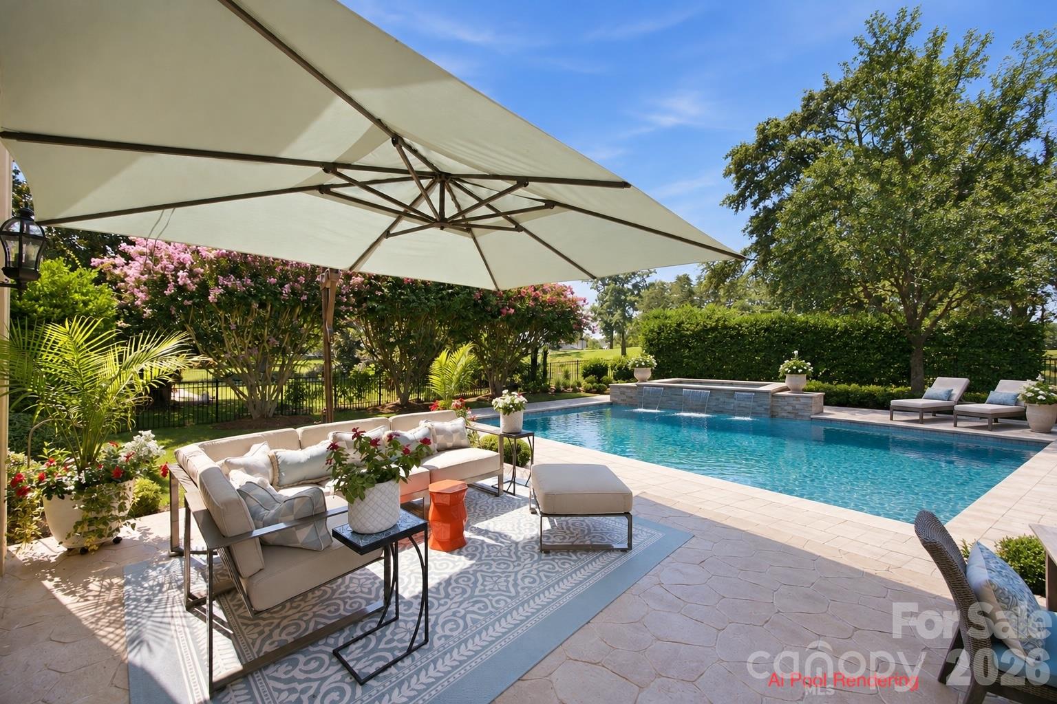 AI vision of pool in backyard - 18416 Peninsula Club Drive, Cornelius