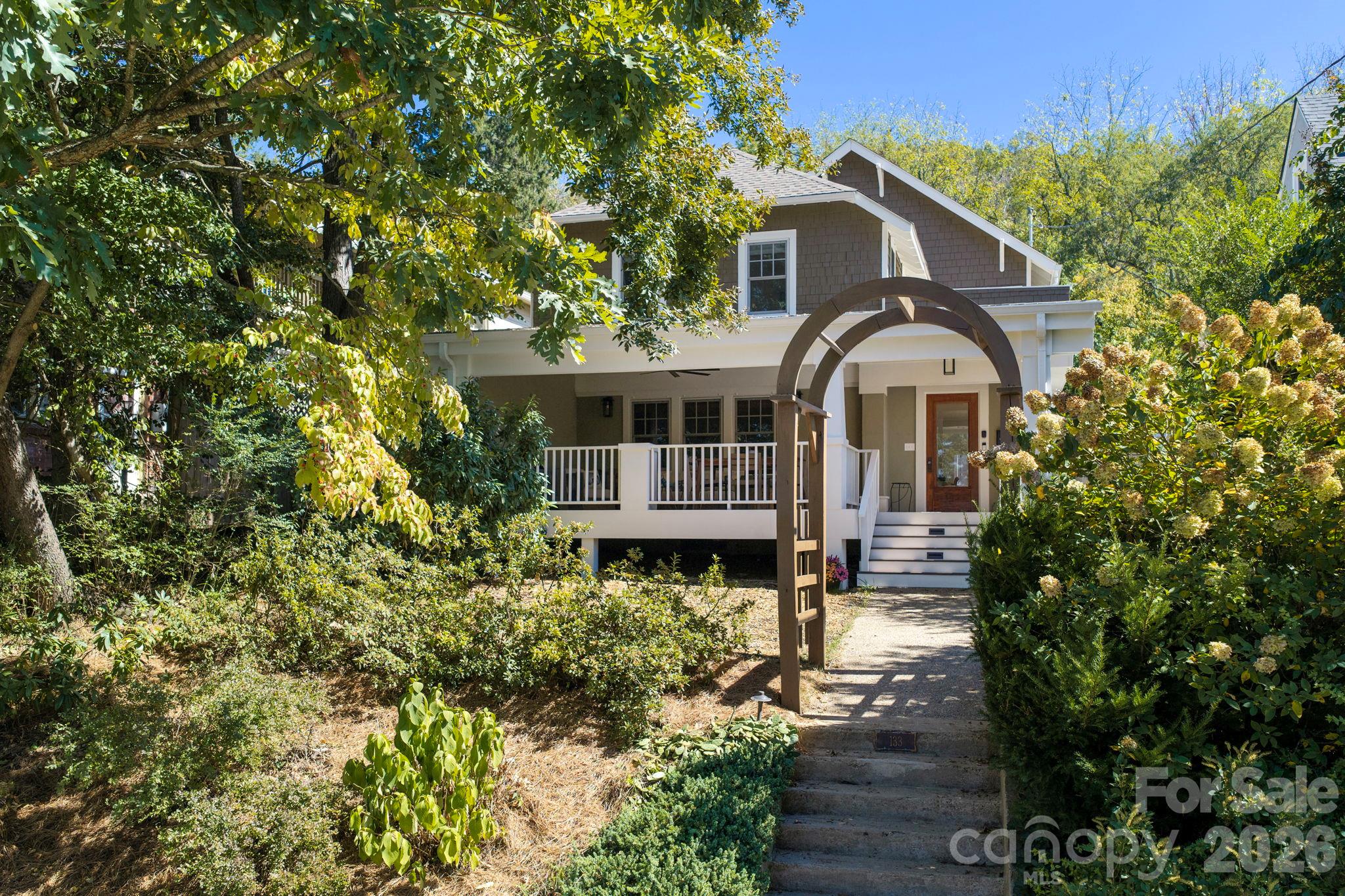 Lush Landscaping Frames the Home - 133 Furman Avenue, Asheville