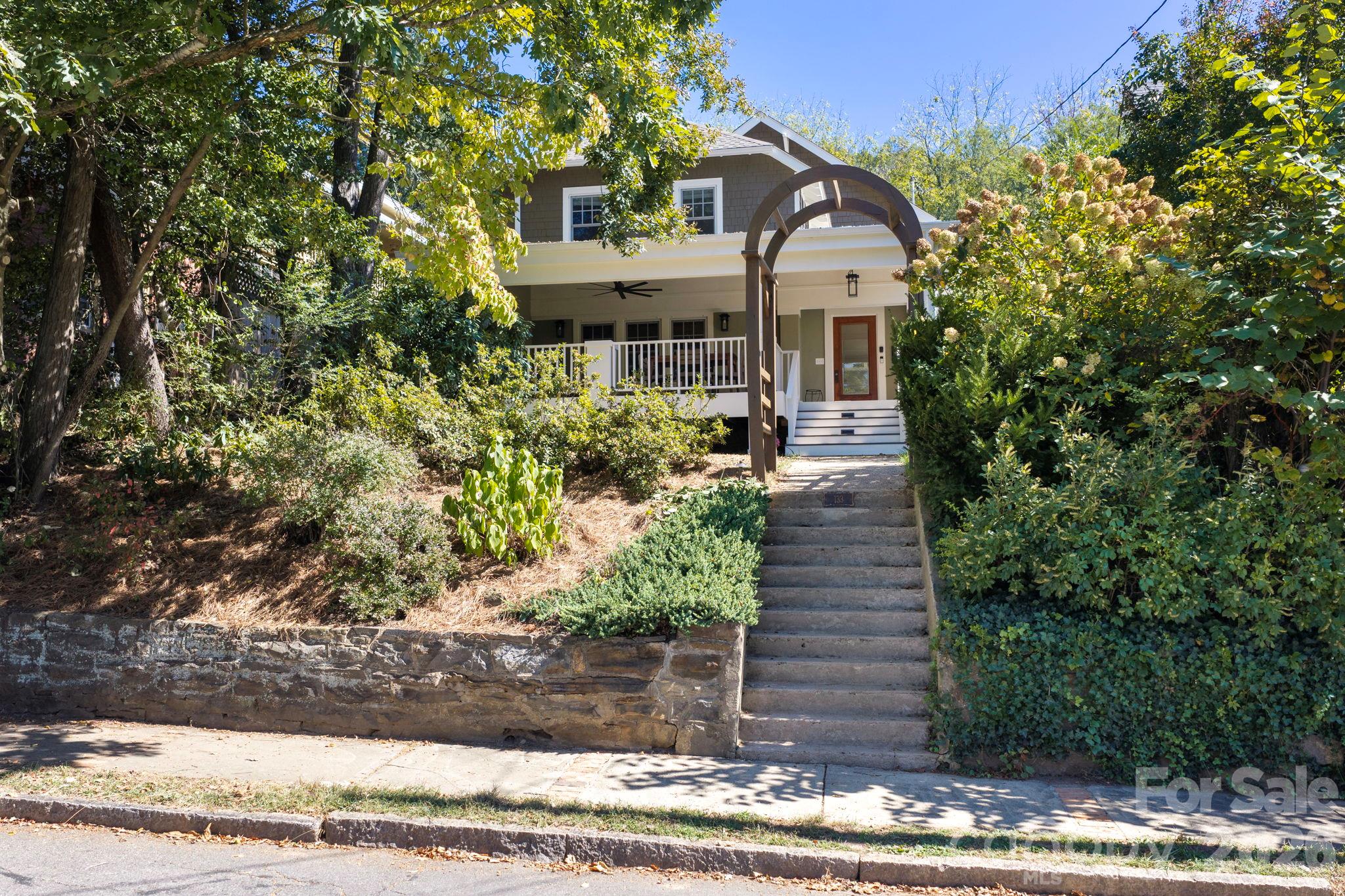 A Private, Garden-Framed Entrance from Furman Avenue - 133 Furman Avenue, Asheville