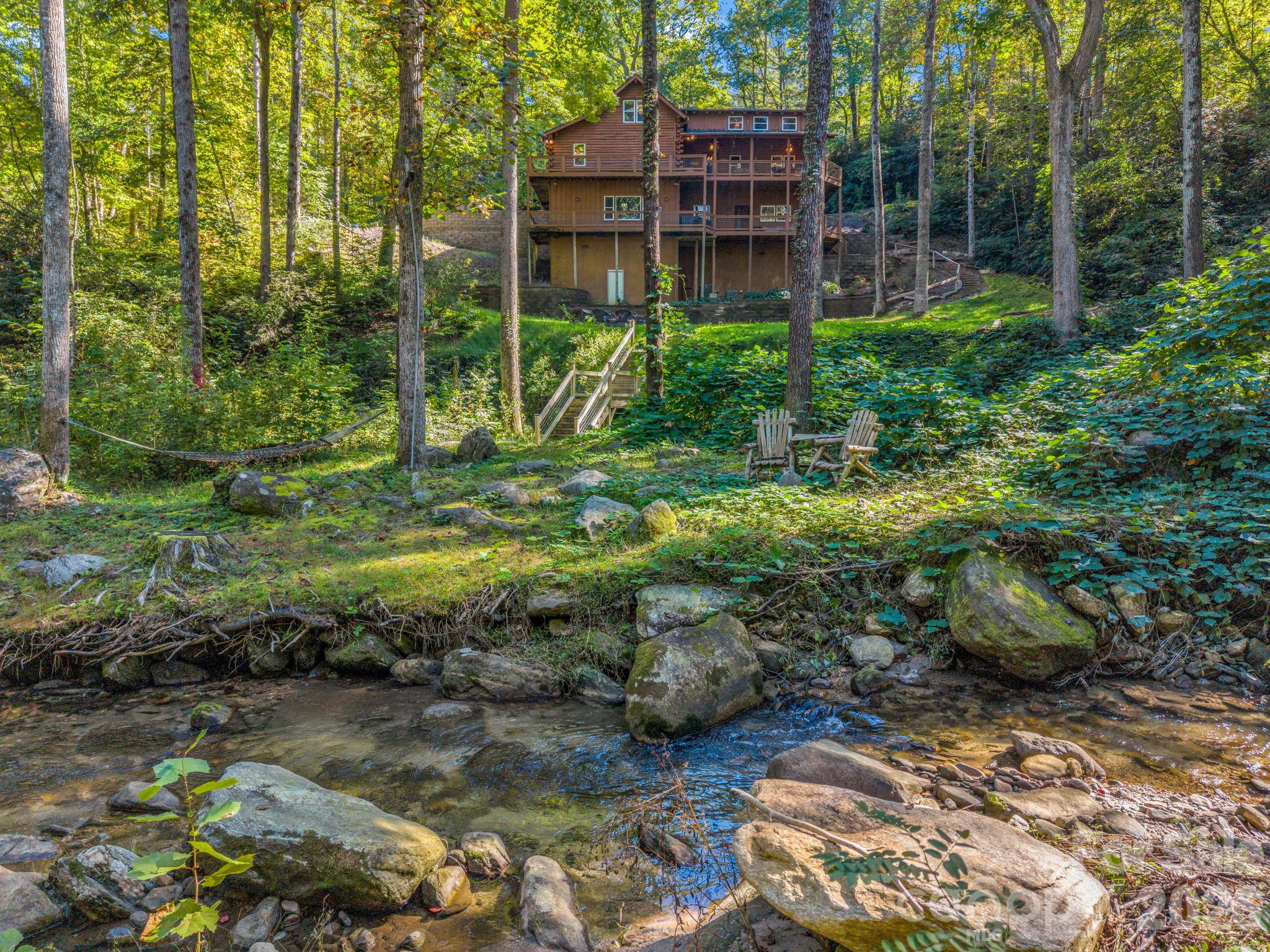 Bold creek up to house - 127 Cattail Road, Lake Lure