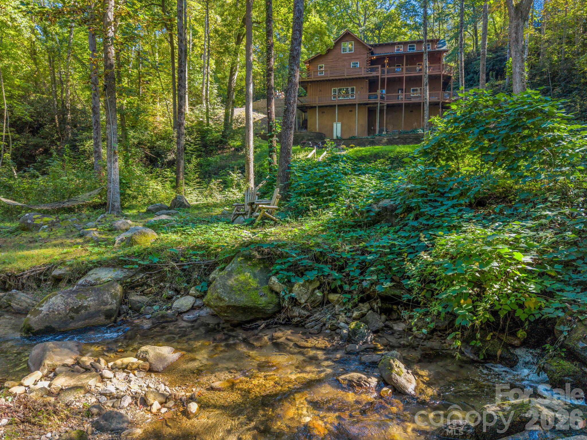 Bold creek up to house - 127 Cattail Road, Lake Lure