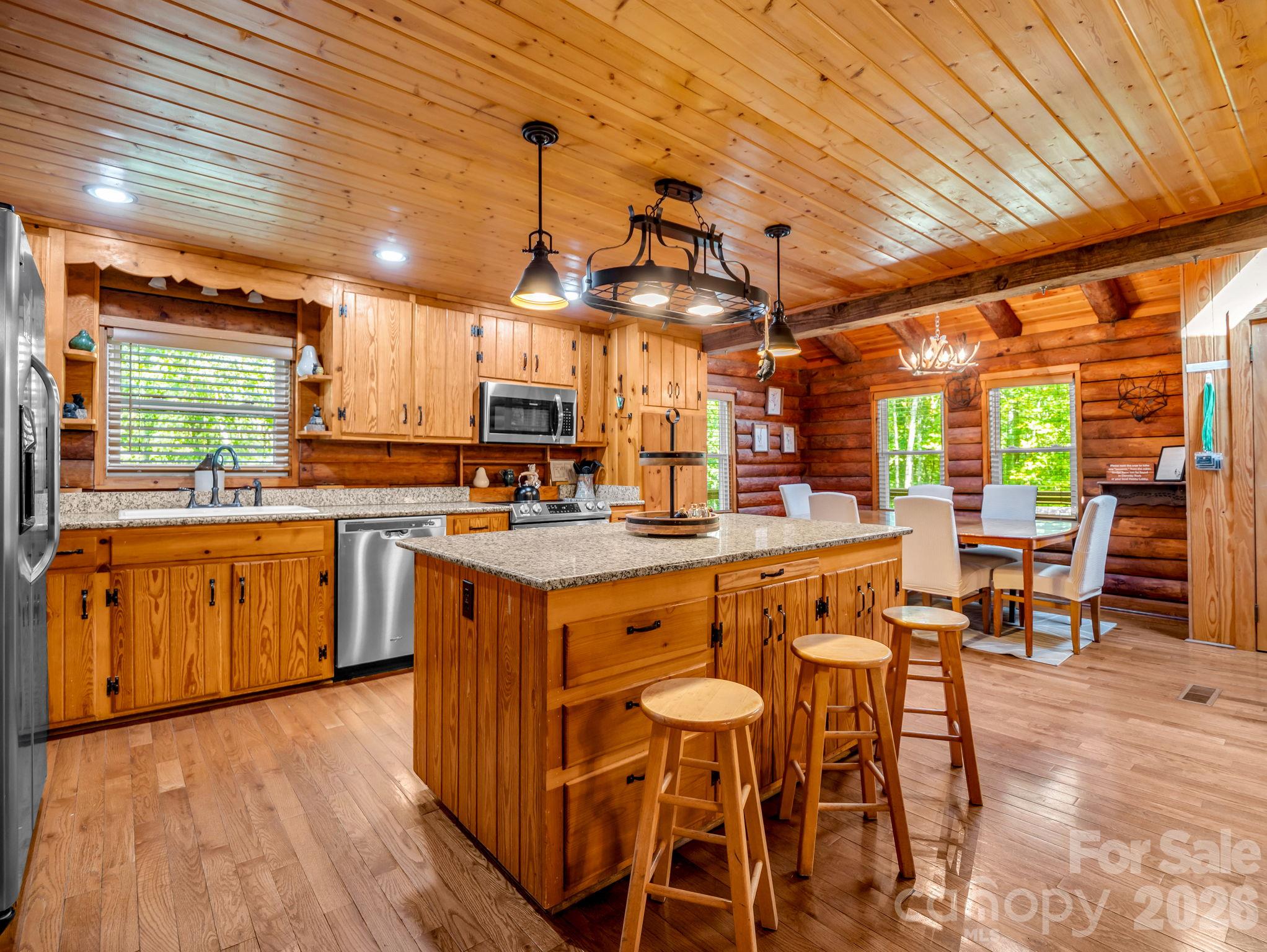 Kitchen Island with seating - 127 Cattail Road, Lake Lure