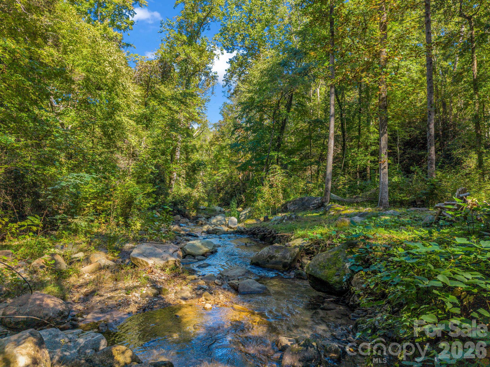 Long shot down creek from property - 127 Cattail Road, Lake Lure