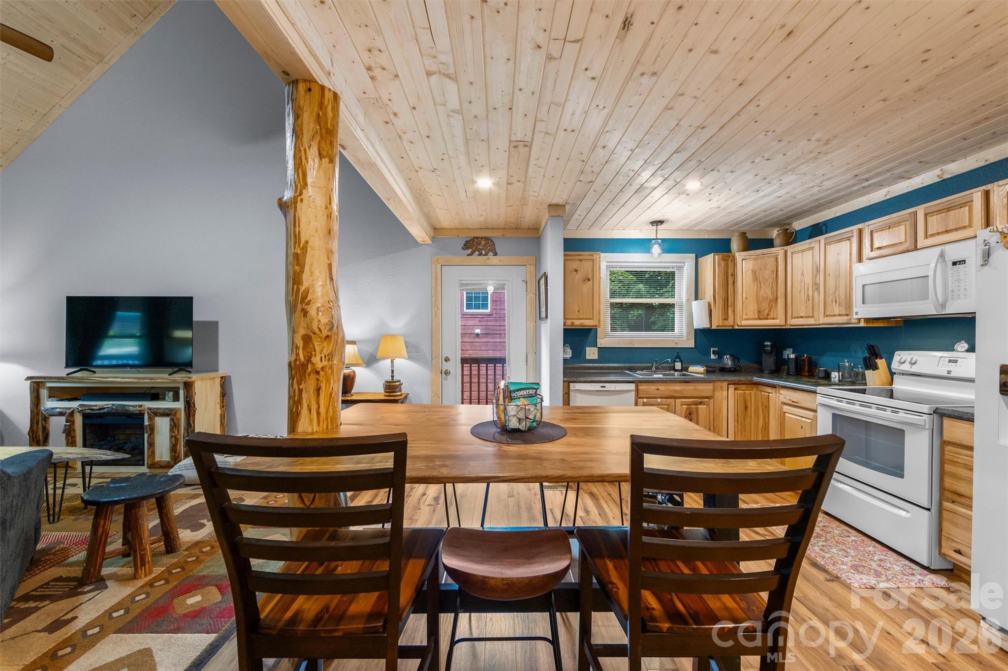 Open Plan with Updated Solid By=utcher block counters - 588 Panoramic Loop, Maggie Valley