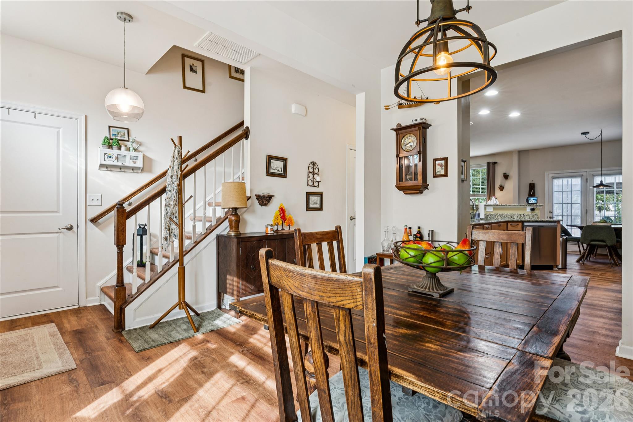 Dining Room looking toward foyer stairway - 9506 Birkwood Court, Charlotte