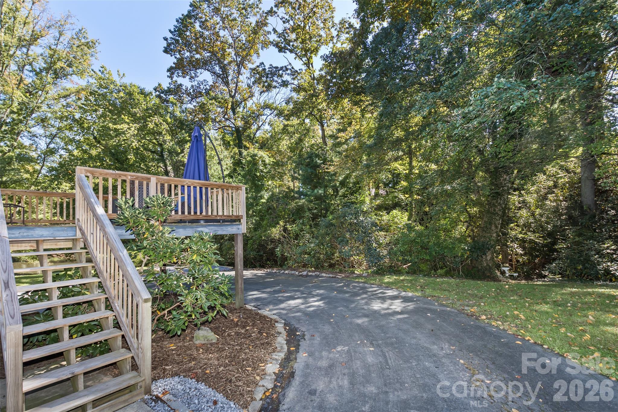 Back Deck looking with creek along the back - 2911 Middleton Place, Hendersonville