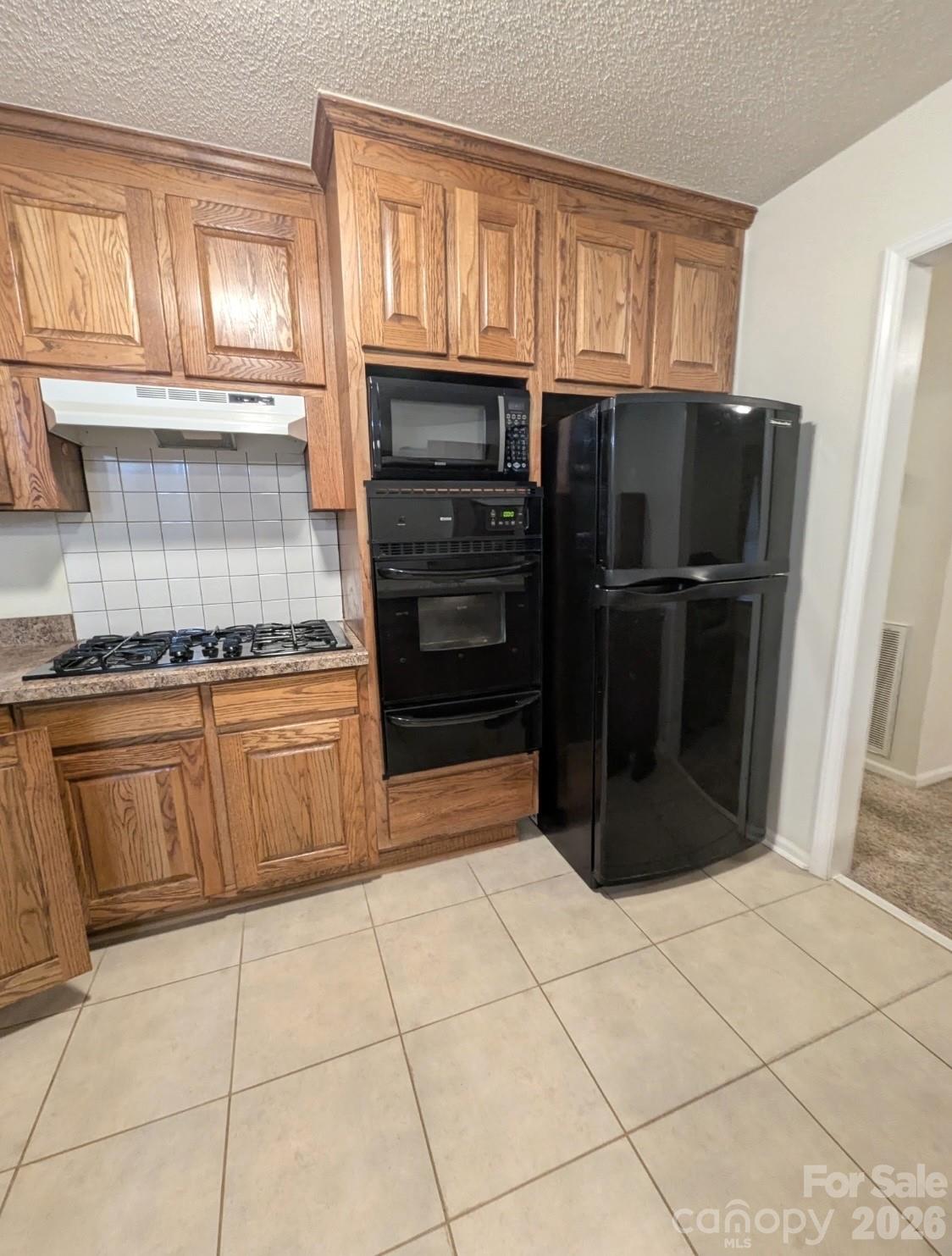 Tiled Kitchen Floor Gas Stove Top with Hood Exhaust plus Range, Built in Microwave - 911 Freedom Mill None, Gastonia