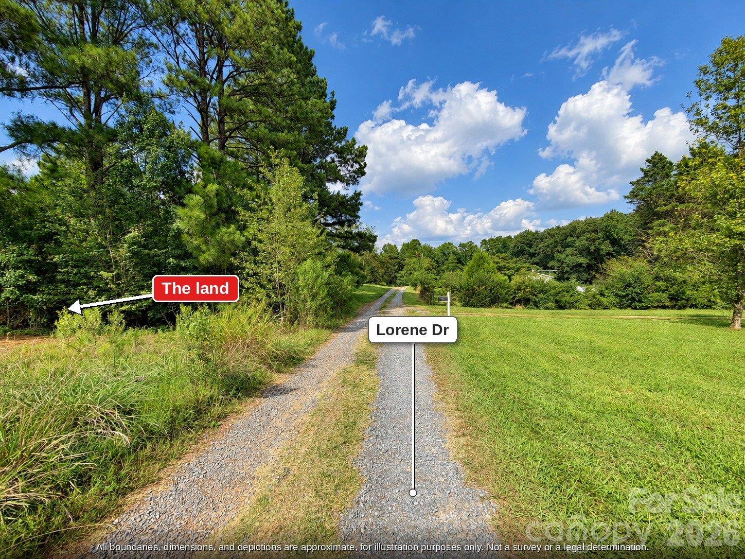 Lorene Dr gravel road in Stanly County NC, with the wooded land on the left - 99999 Lorene Drive, Albemarle