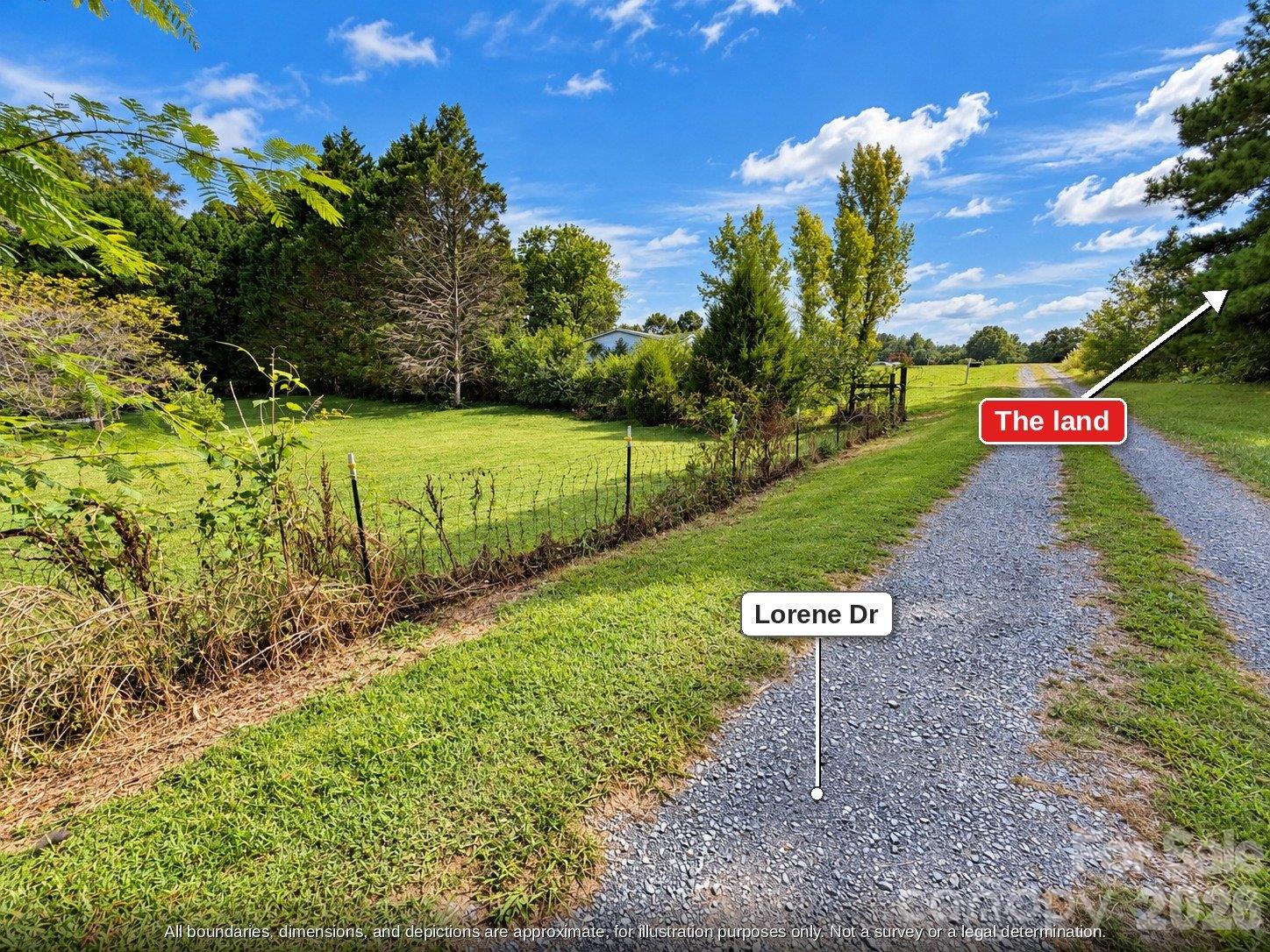 Lorene Dr frontage, quiet gravel road with public water at the road, Albemarle NC - 99999 Lorene Drive, Albemarle