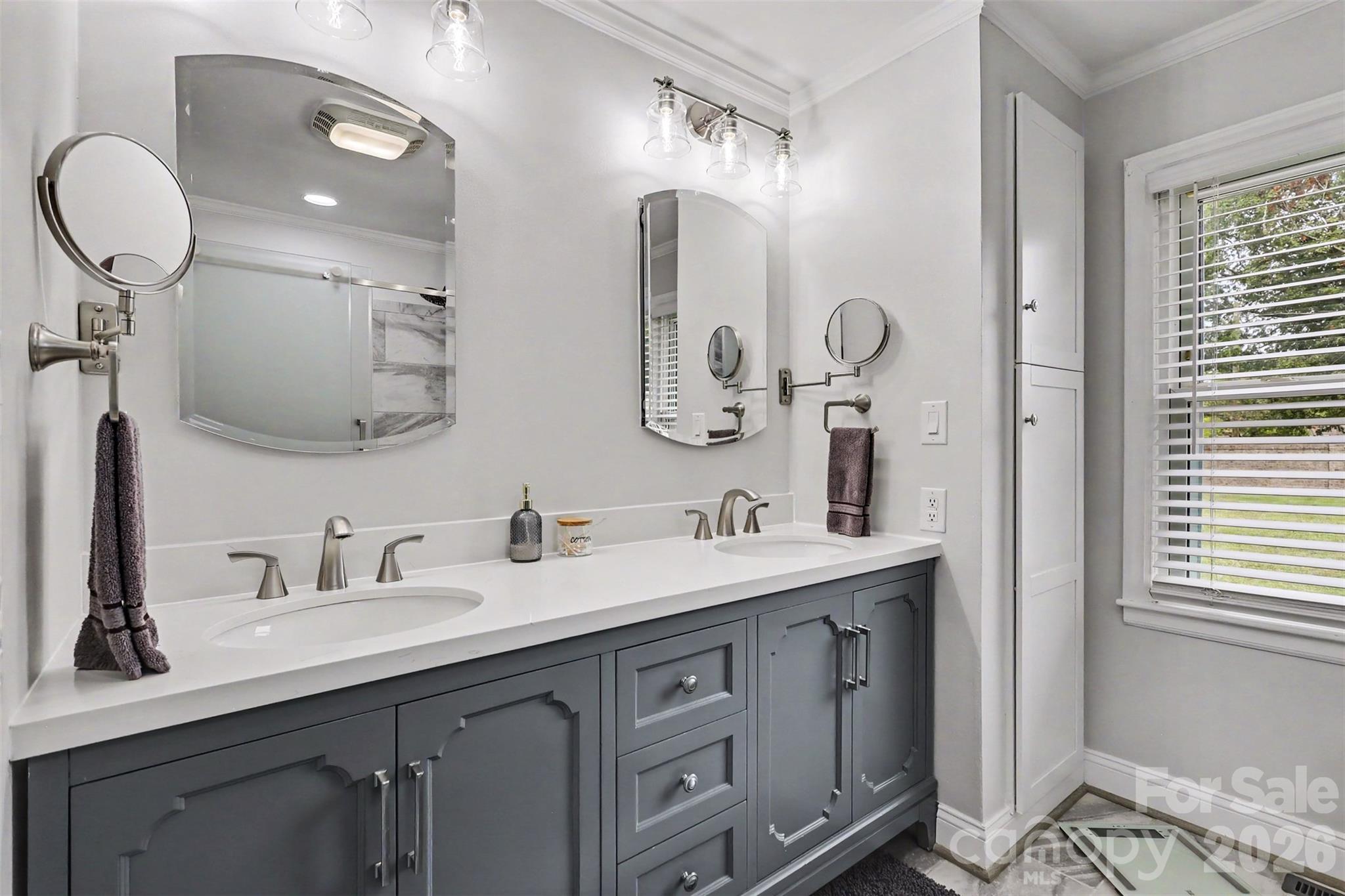 Master Bath with Tile Updated Shower - 9202 Elgin Drive, Charlotte