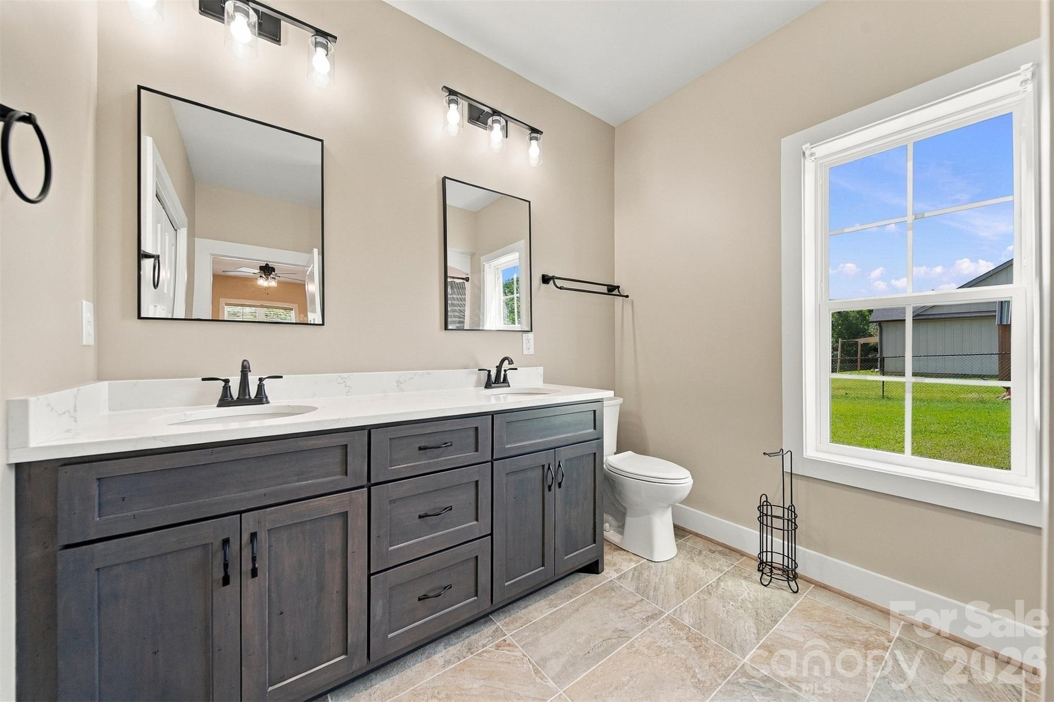 Primary bath double vanity - 2937 Frank Whisnant Road, Morganton