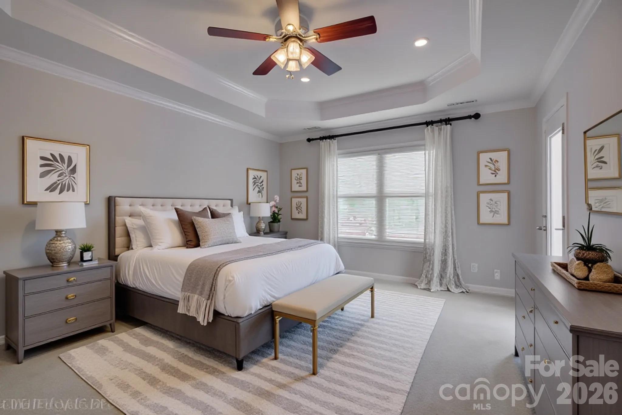 virtually staged primary suite - 9609 Spurwig Court, Charlotte