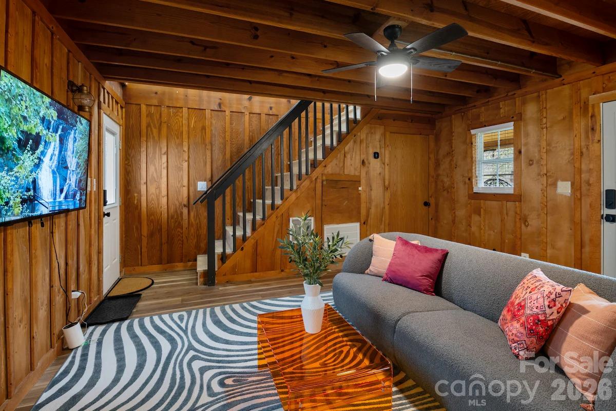 12 Collins - Living Room - 12,20 Collins Mountain Drive, Asheville