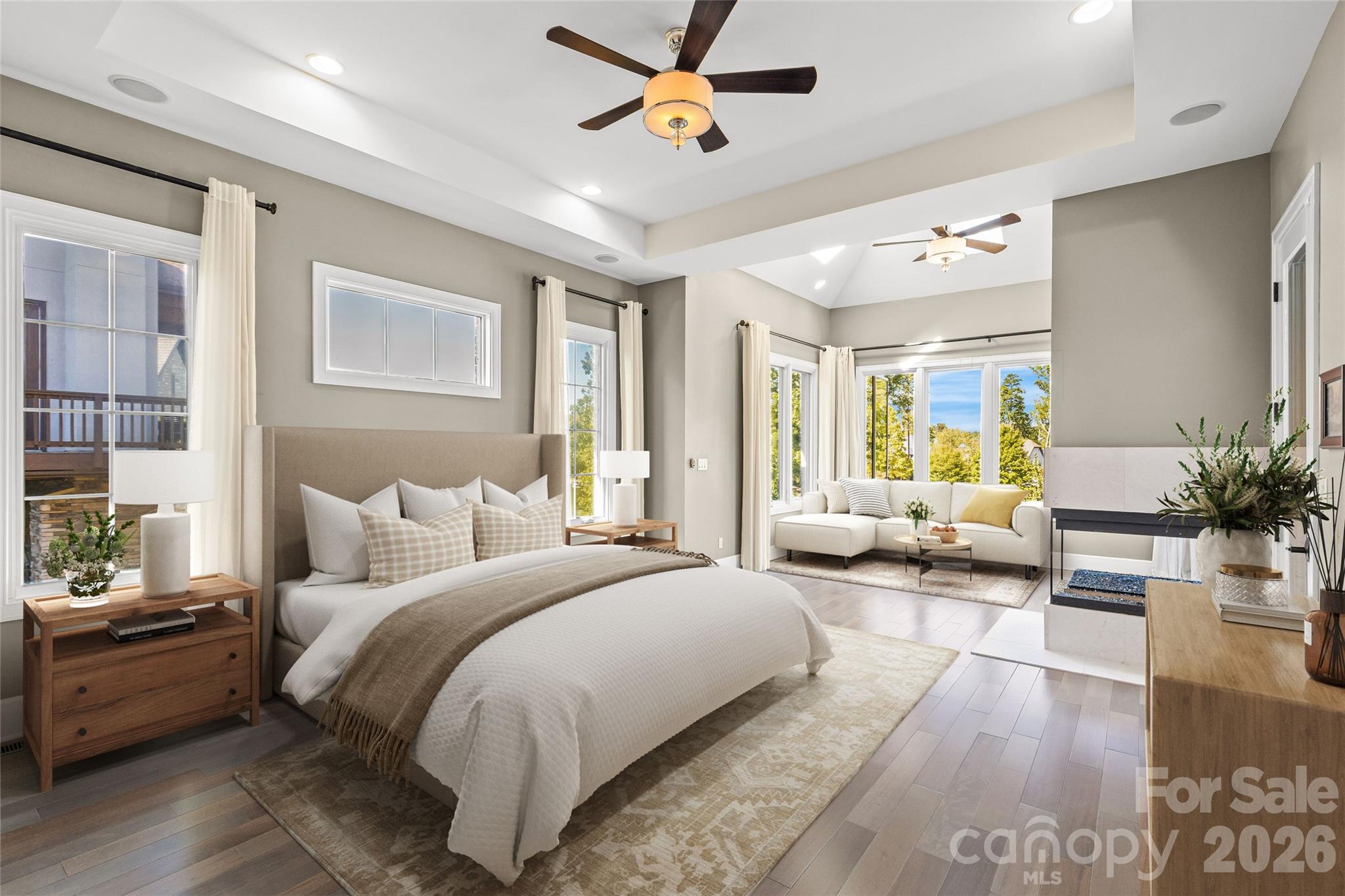 Primary suite (virtually staged) - 6032 Headlands Court, Belmont