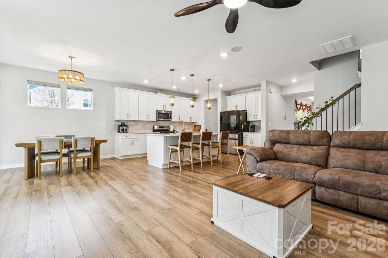 Open living dining and kitchen - 8704 Frank Grier Road, Charlotte
